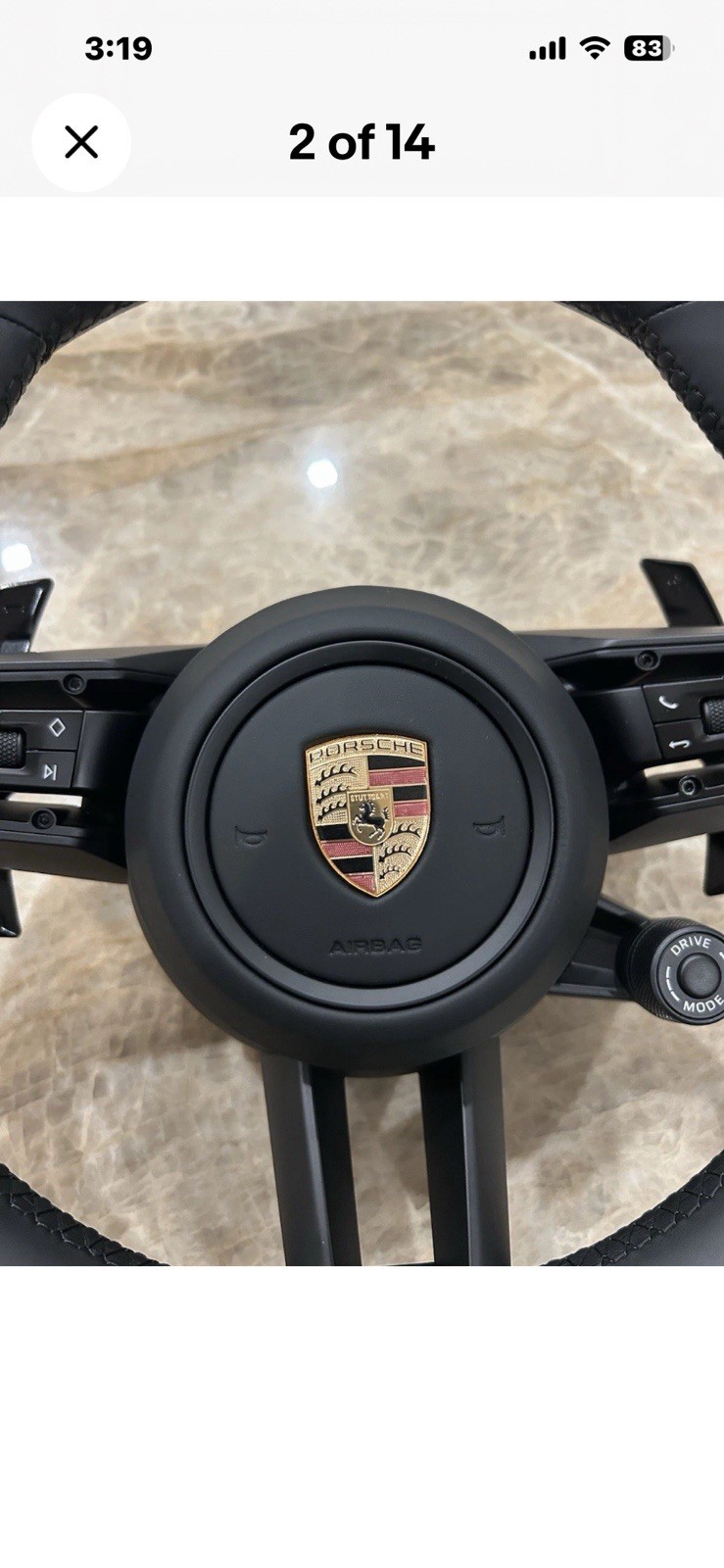 New Porsche Steering Wheel Full Leather w/ heated. New Porsche Steering Wheel Full Leather w/ heated.