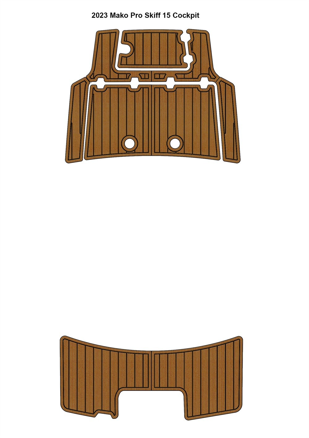 2023 Mako Pro Skiff 15 Cockpit Boat EVA Teak Deck Faux Foam Floor Mat Pad-
