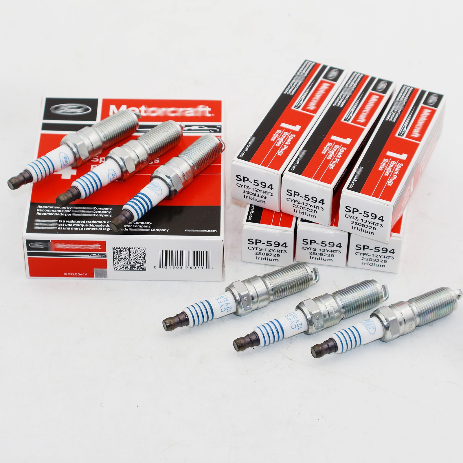 Set of 6 New Motorcraft SP594 Ford CYFS12YRT3 Spark Plugs Replaces SP542 SP578 Set of 6 New Motorcraft SP594 Ford CYFS12YRT3 Spark Plugs Replaces SP542 SP578