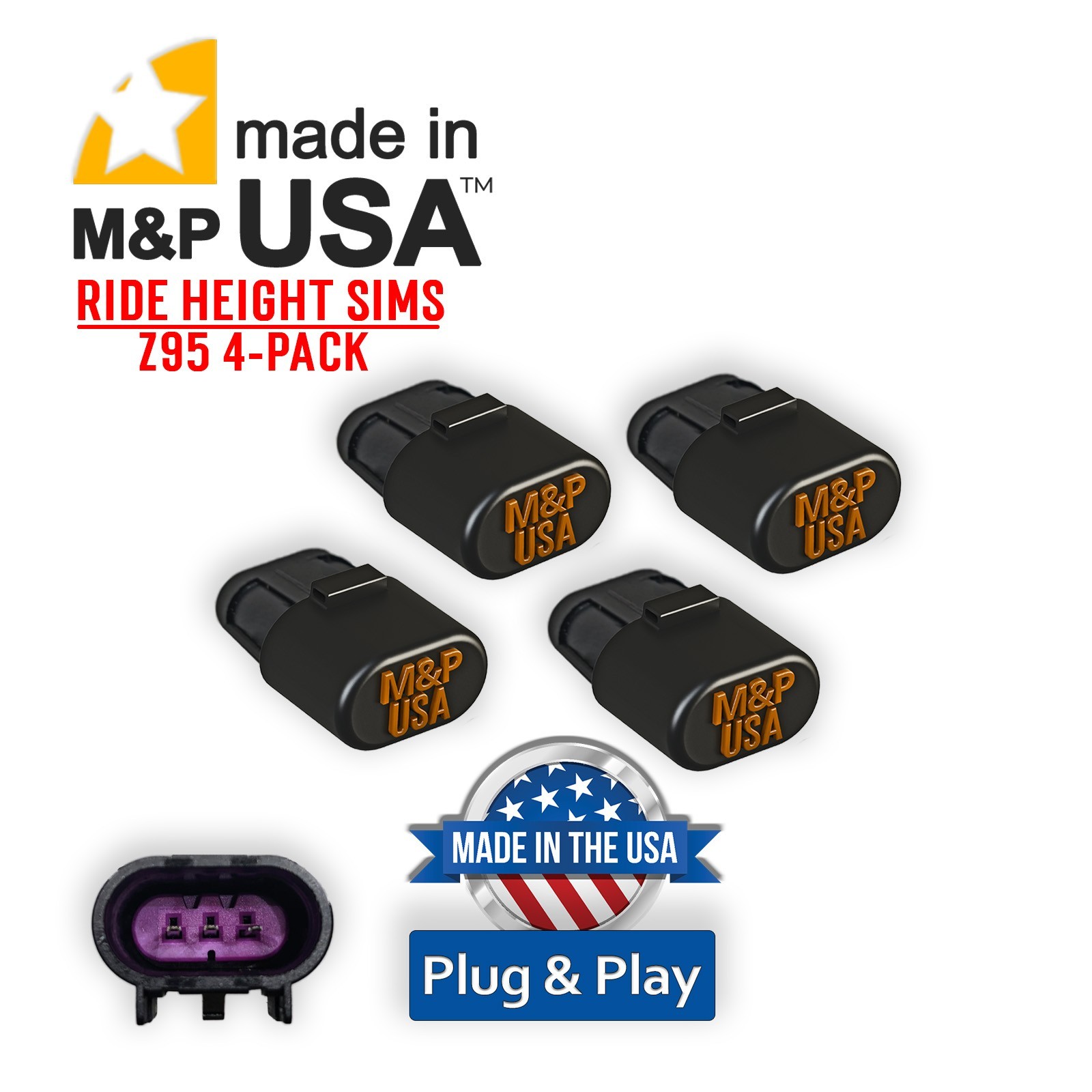 M&P USA GM MagneRide Ride Height Sensor Simulator 4PC Z95 2013-20 Chevy Cadillac