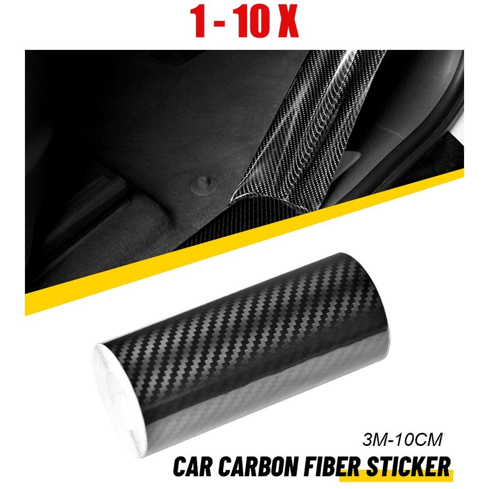 1-10x Carbon Fiber Vinyl Film Sticker Door Sill Scuff Anti Scratch Tape Protect