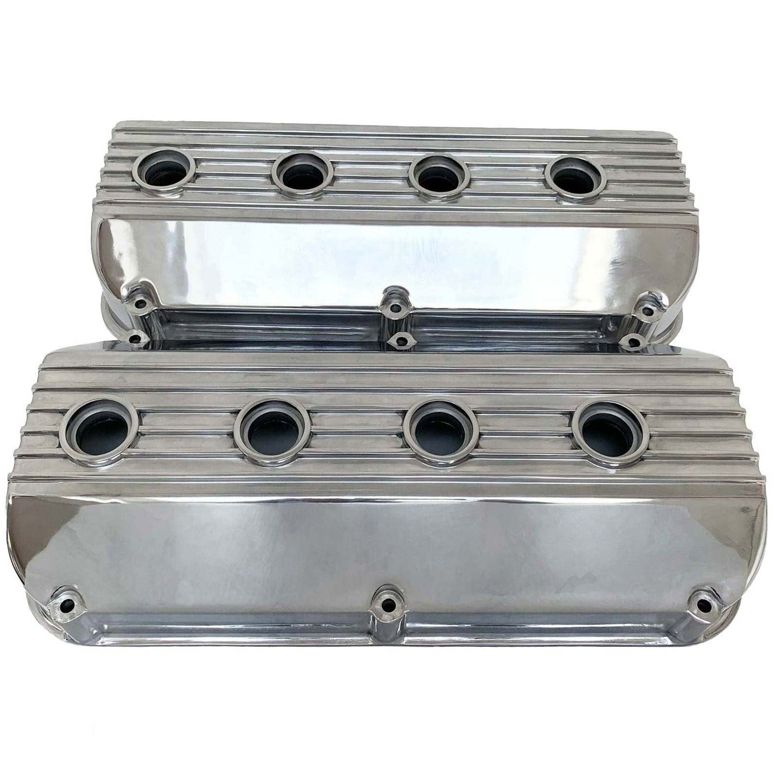 392 Hemi Valve Covers - Finned - Die-Cast Aluminum - Polished - Made in the USA