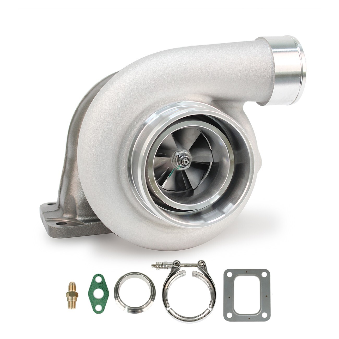 GT3582 Cast Wheel TurboCharger Journal Bearing 0.82A/R T4 Undivided+Flange&Clamp