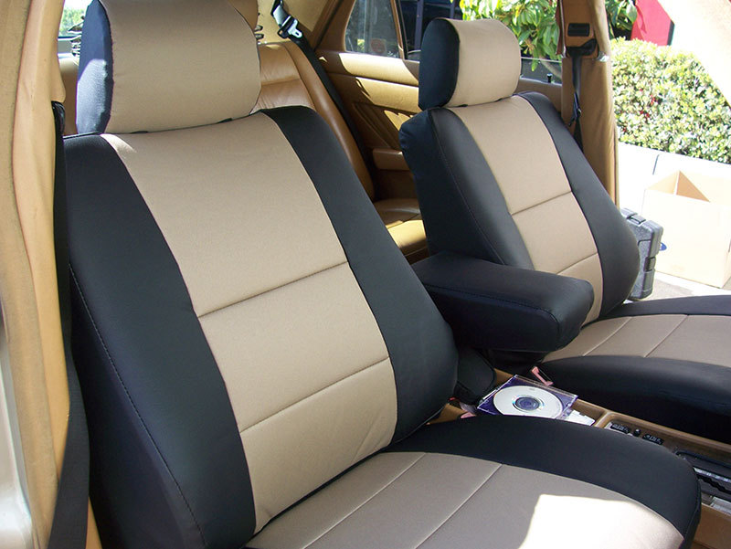 FOR 1985-1991 MERCEDES BENZ 300SE IGGEE S.LEATHER CUSTOM FIT 2 FRONT SEAT COVERS
