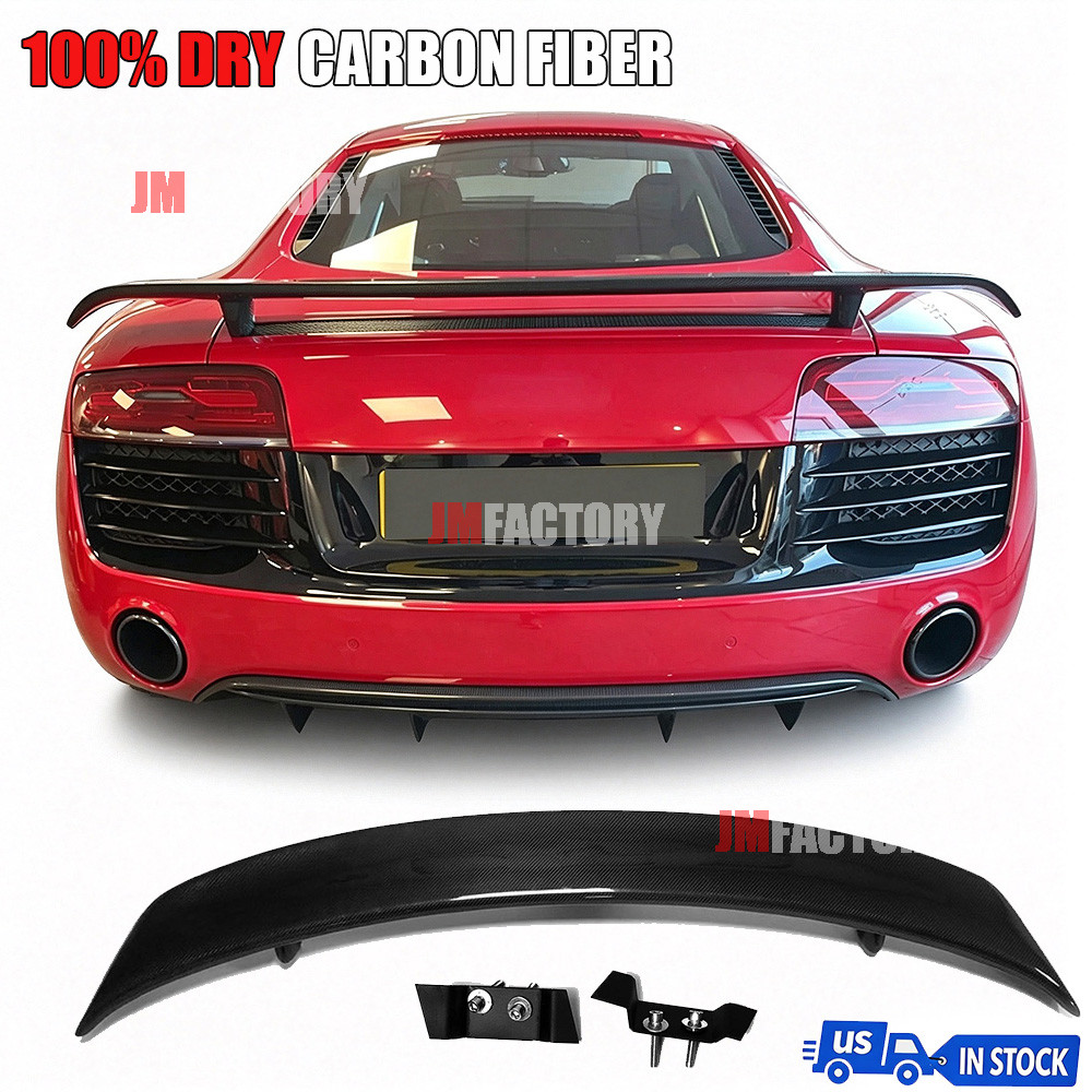 For Audi R8 GT V8 V10 08-15  DRY Carbon Fiber Rear Trunk Spoiler Lid Boot Wing