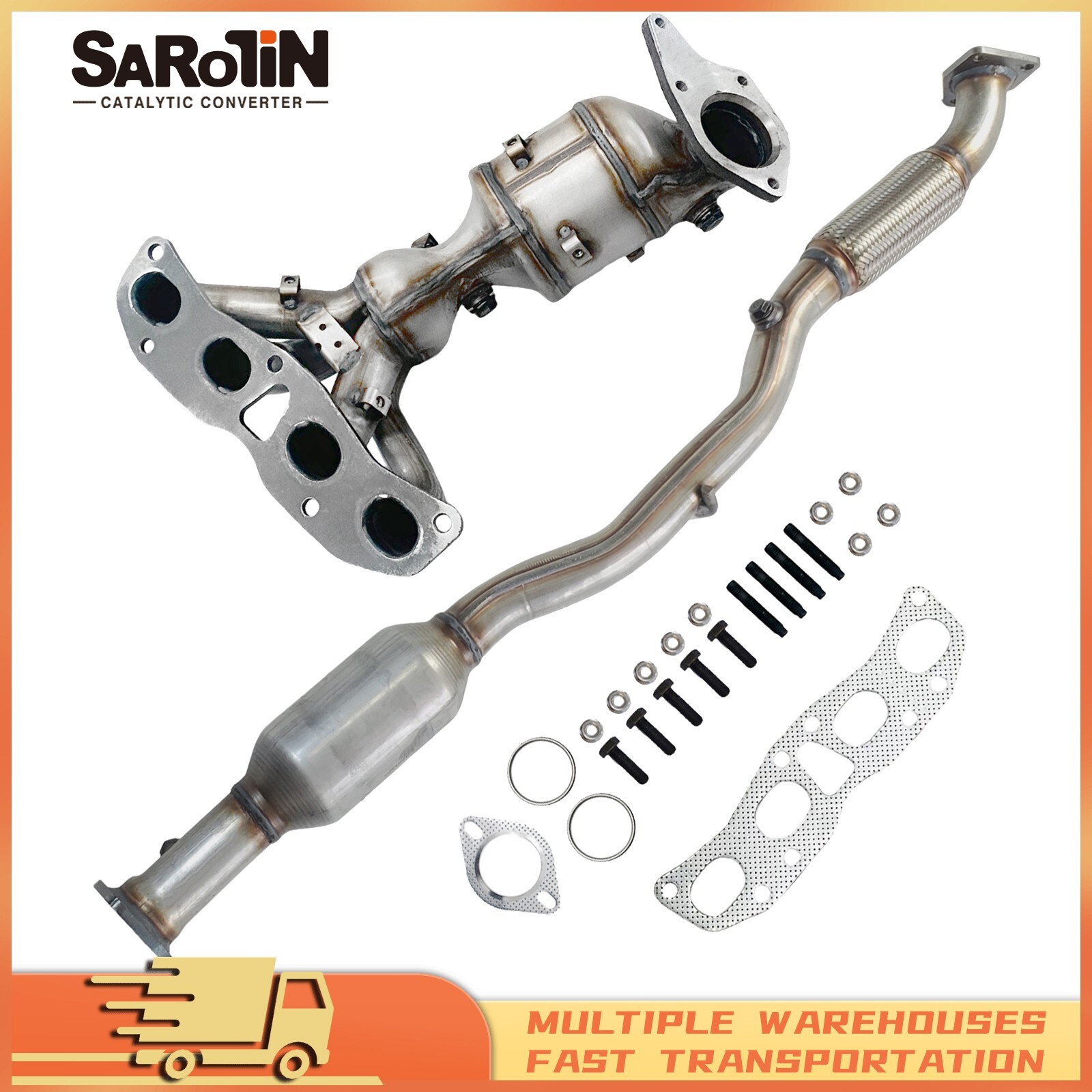 Both Catalytic Converters for 2007-2012 Nissan Altima 2.5L Manifold and Flex Both Catalytic Converters for 2007-2012 Nissan Altima 2.5L Manifold and Flex