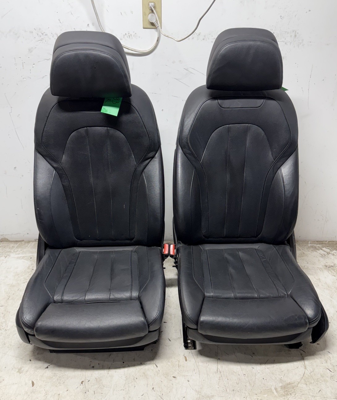 14-18 Bmw F15 X5 Front Right & Left Sport Seat Set Heated Leather Black Oem