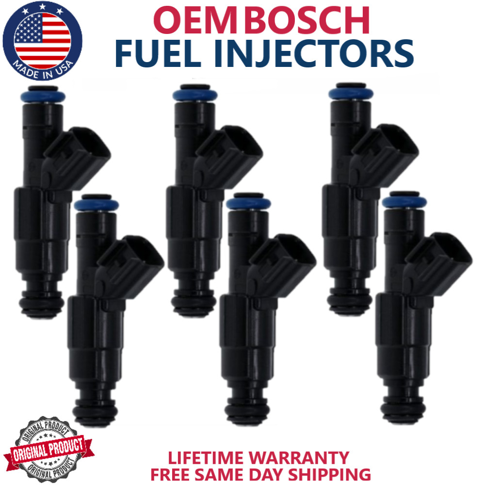 6pc NEW OEM BOSCH Fuel Injectors 2005-2009 Chevrolet Equinox, Pontiac Torrent V6