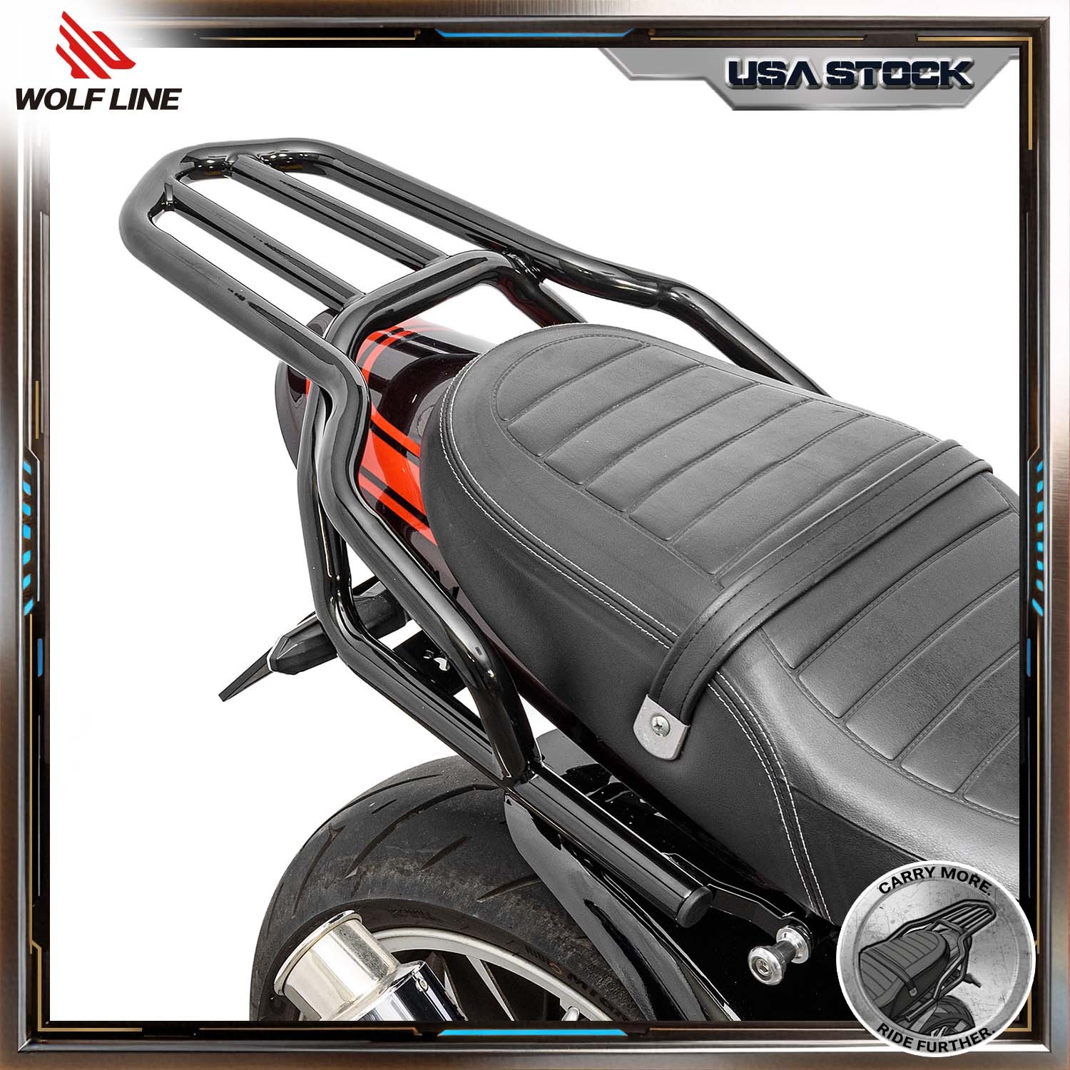 WOLFLINE Rear Rack For Kawasaki Z900RS 2018-2026 Luggage Rack Carrier Support