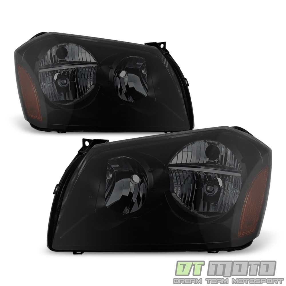 Black Smoke 2005-2007 Dodge Magnum SE SRT SXT RT Headlights Headlamps Left+Right Black Smoke 2005-2007 Dodge Magnum SE SRT SXT RT Headlights Headlamps Left+Right