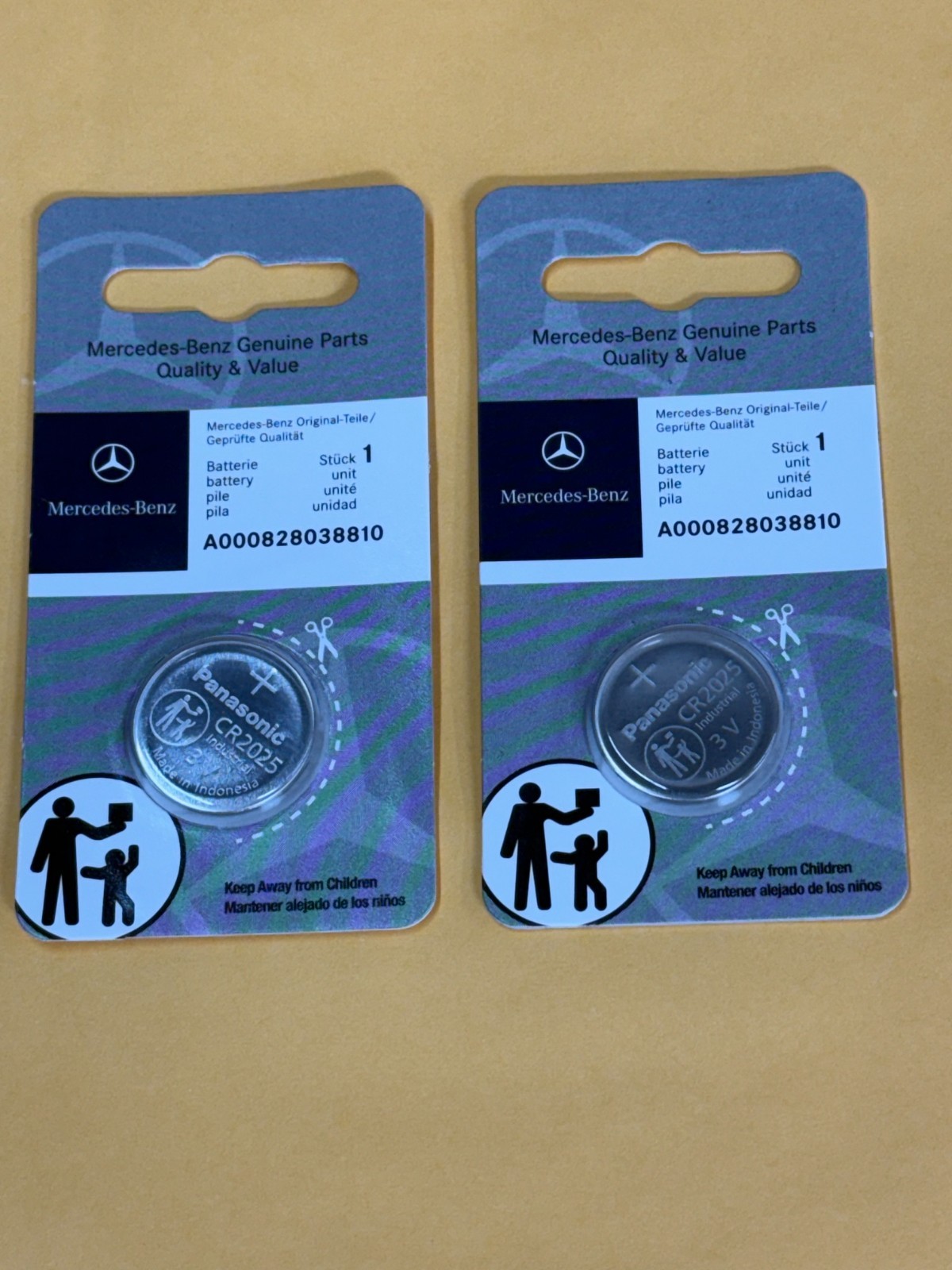 Mercedes-Benz Genuine Remote Keyless Key Battery 2 Pack OE Original NEW 