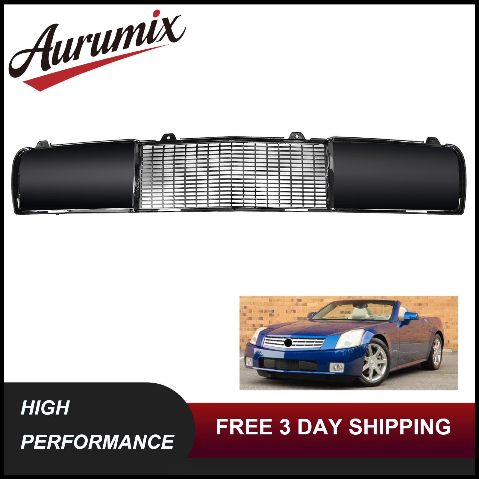For 2004-2008 Cadillac XLR 4.6L 4.4L Front Bumper Lower Grille GM15247797 Black 