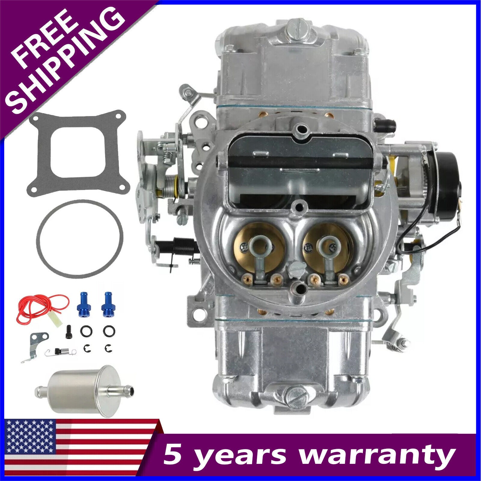 US For 4 Barrel 650 CFM Brawler Double-Pumper Carburetor Electric Choke BR-67255 US For 4 Barrel 650 CFM Brawler Double-Pumper Carburetor Electric Choke BR-67255