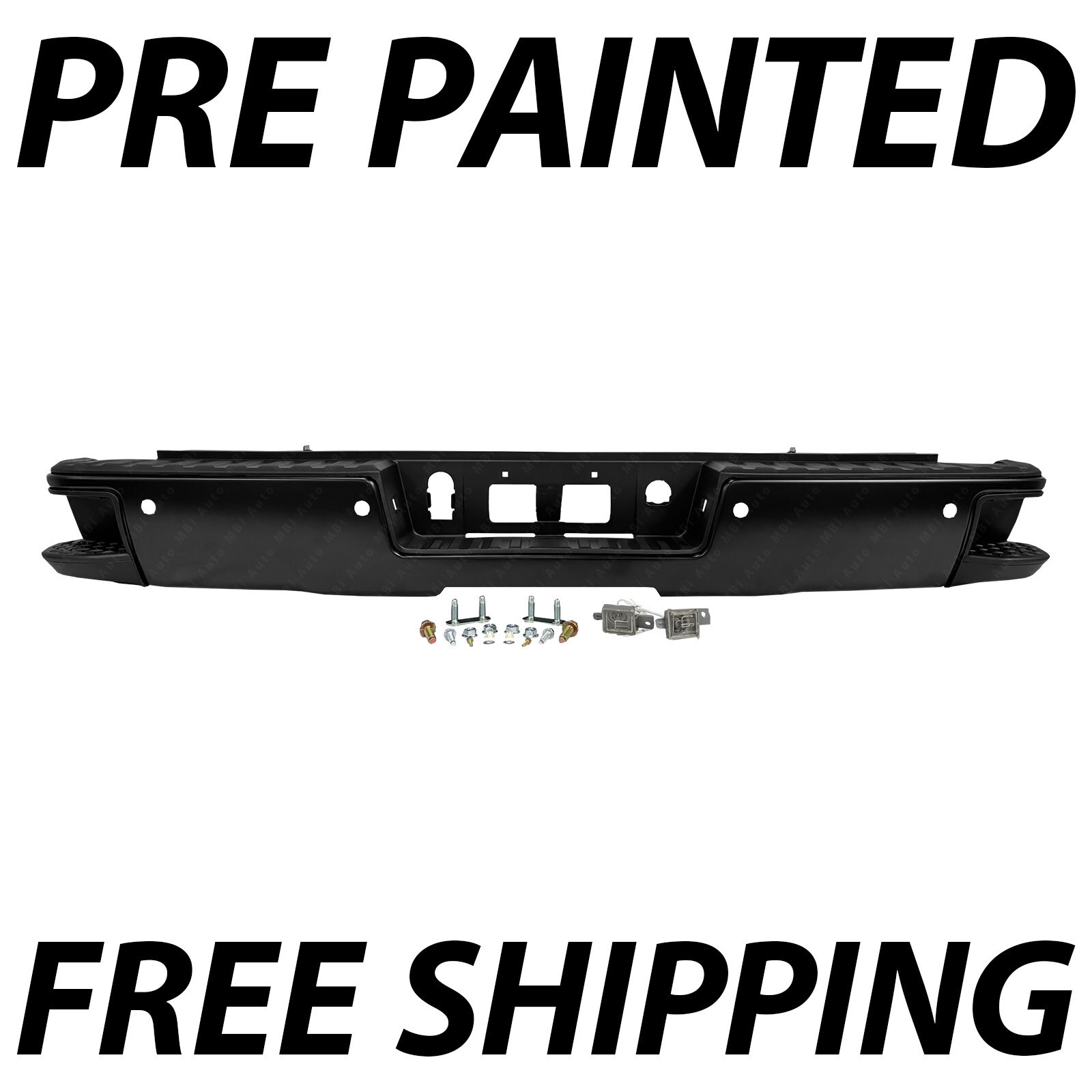 Painted To Match Rear Bumper Assembly for 2014-2018 Silverado & Sierra w/ Steps
