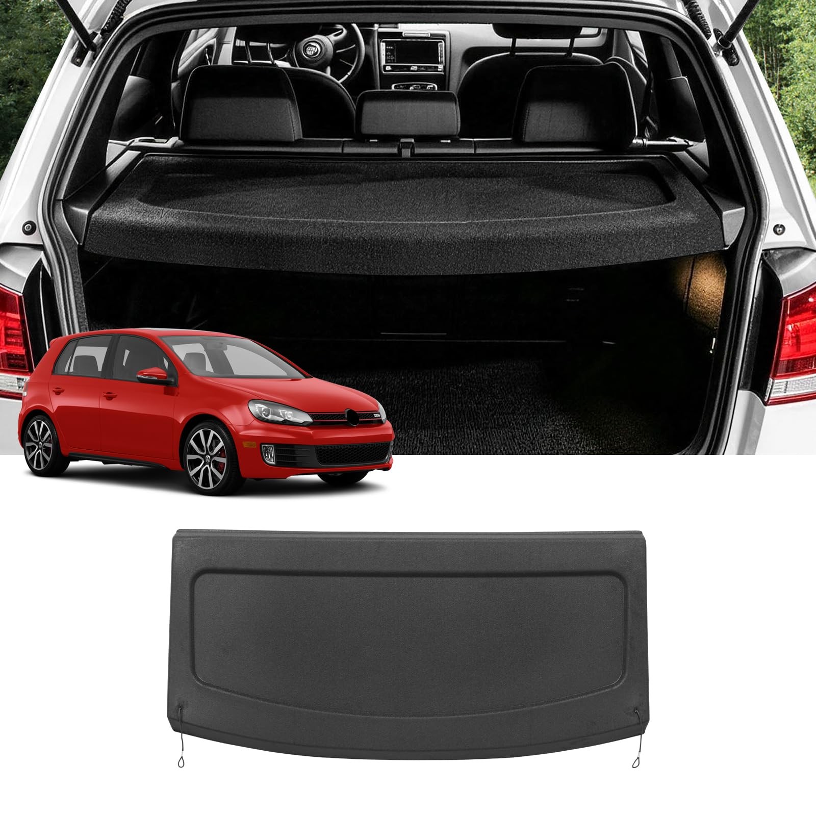VW Golf 6 MK6 GTI Rear Trunk Cargo Cover Security Shield Parcel Shelf 2010-2014