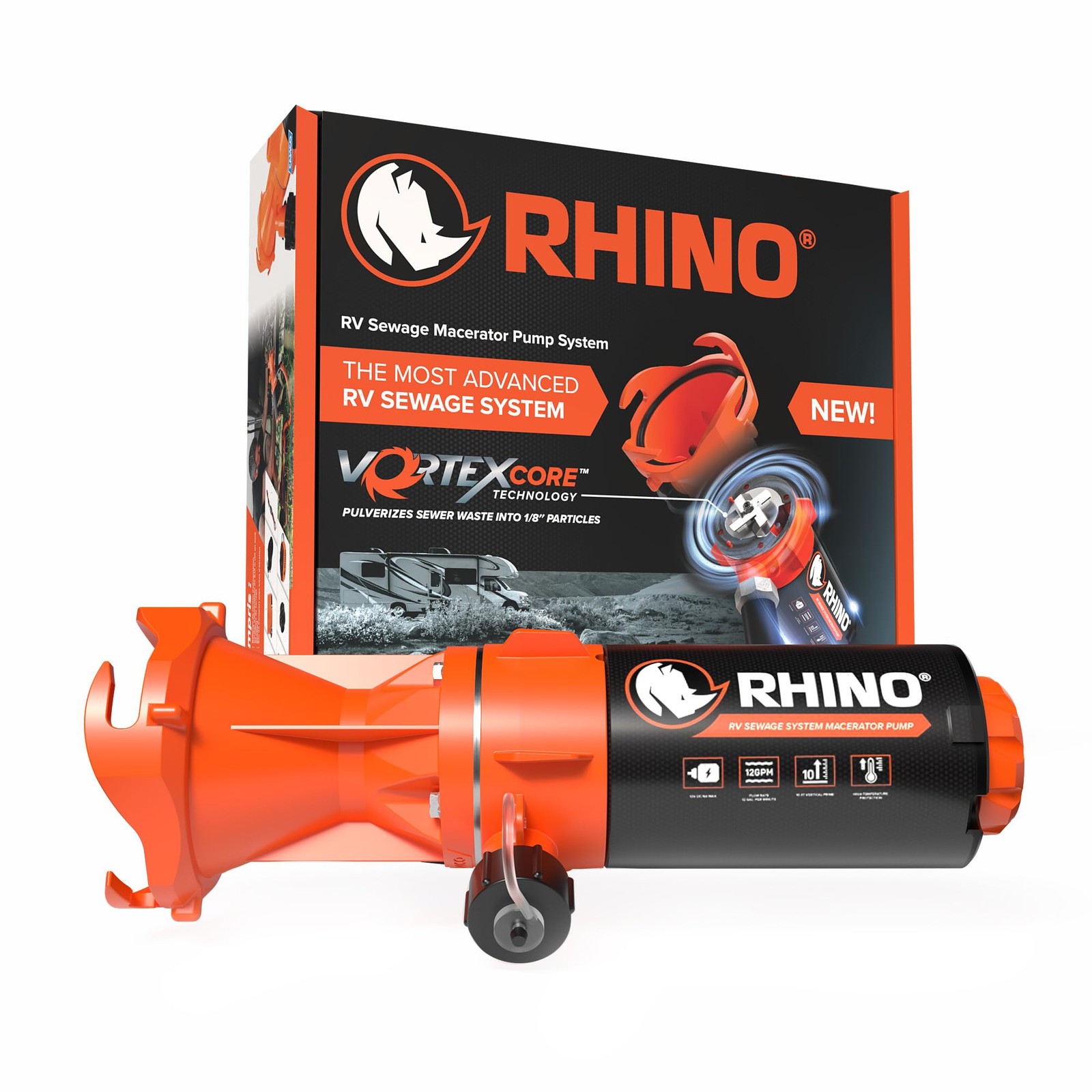 Camco 39040 | Rhino RV Sewage Macerator Pump System