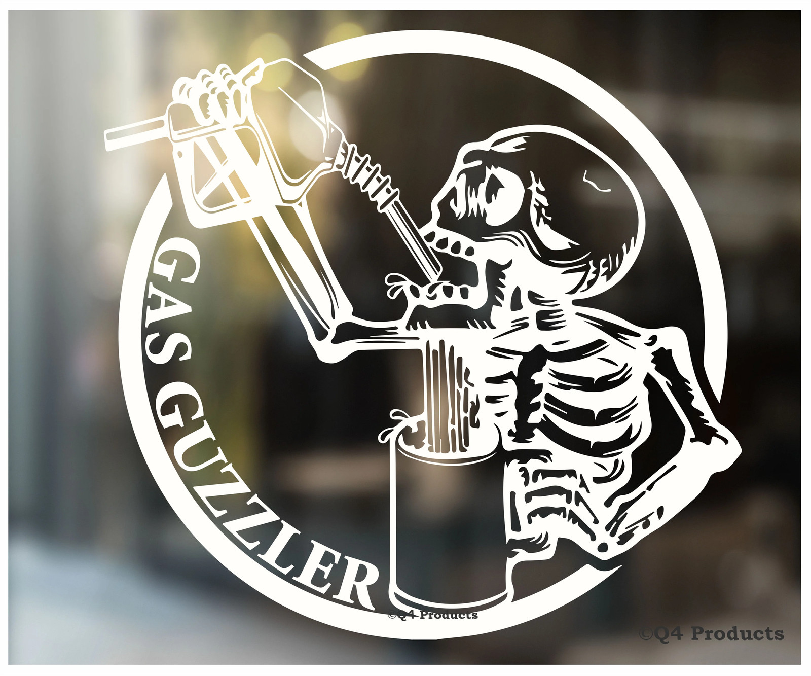 Gas Guzzler Sticker - Funny Skeleton 4x4 Truck Decal Gas Guzzler Sticker - Funny Skeleton 4x4 Truck Decal