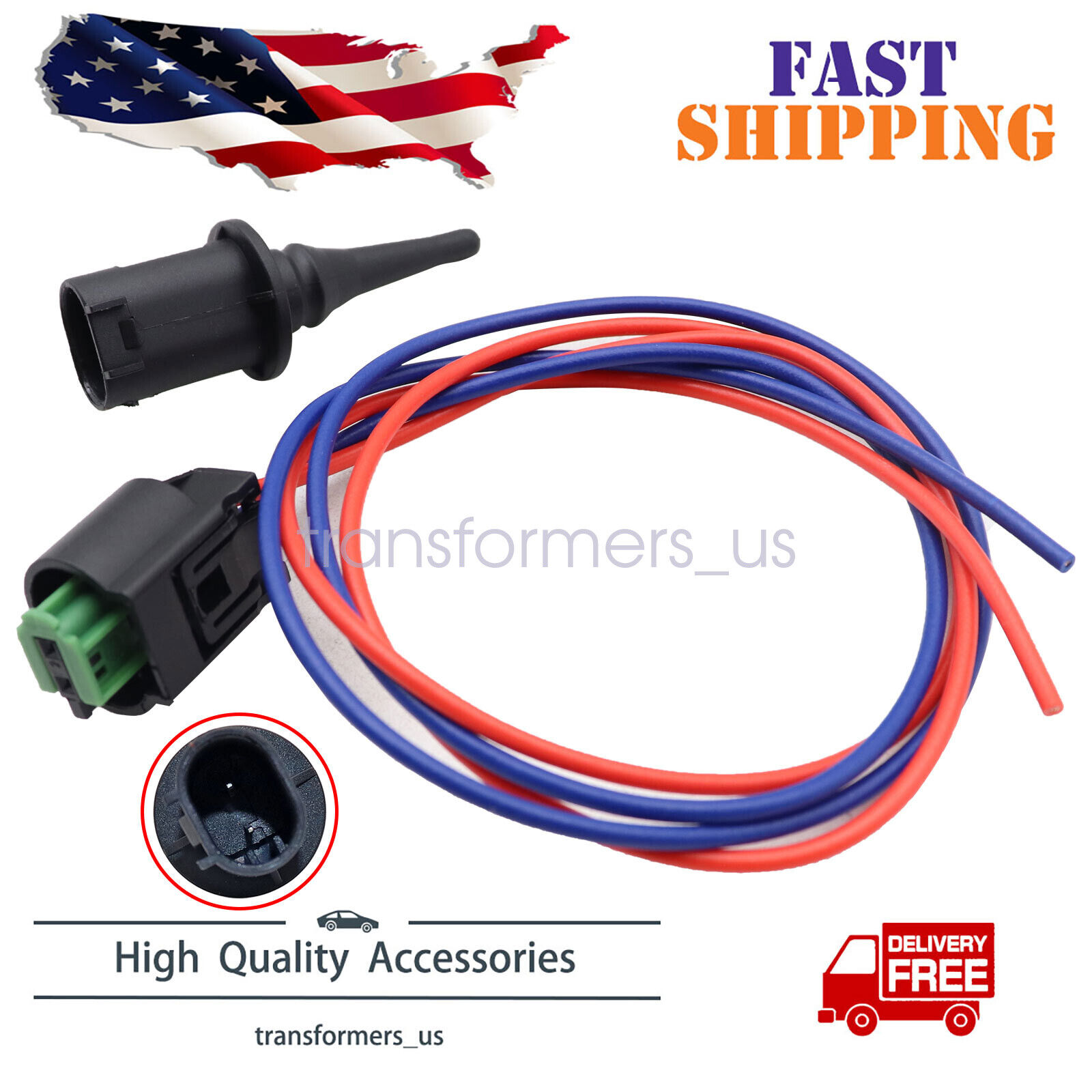 Outside Ambient Air Temperature Sensor W/ Plug Fit For Benz W202 W204 E CLS GLK
