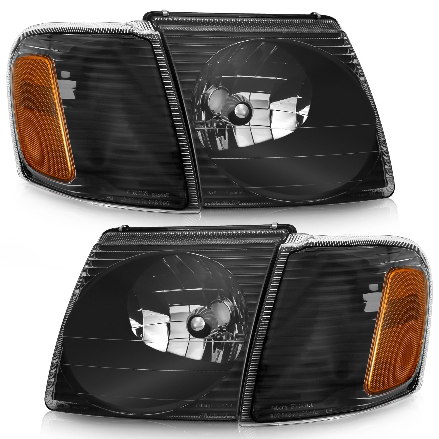 Pair Headlights For 2001-2003 Explorer Sport &2001-2005 Sport Trac Headlamps L+R