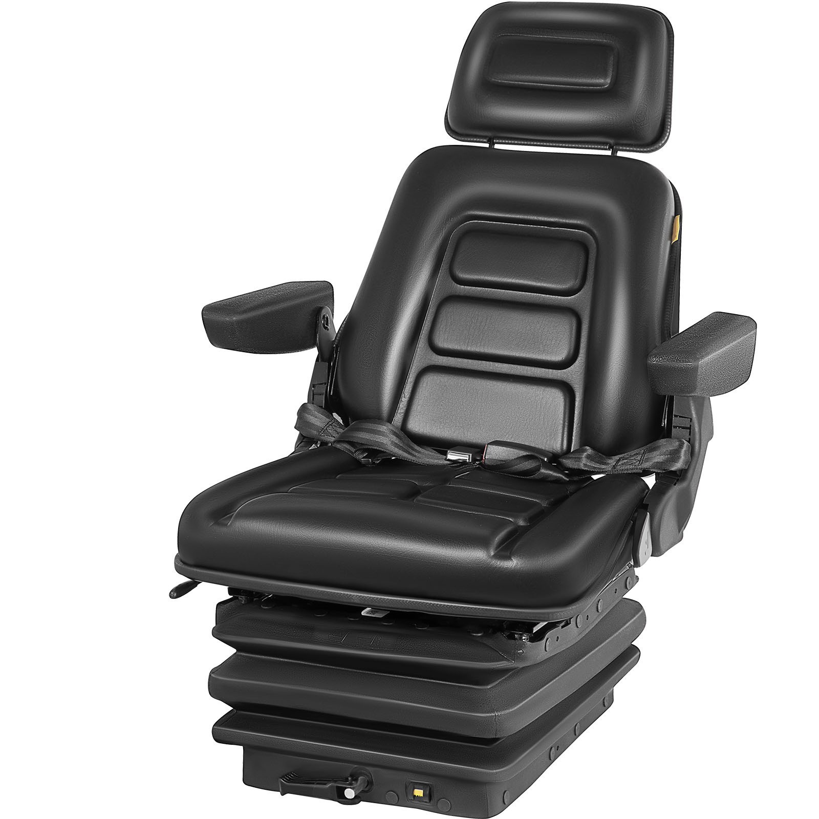 Forklift Tractor Seat Suspension Adjustable Backrest Armrest Safety Belt