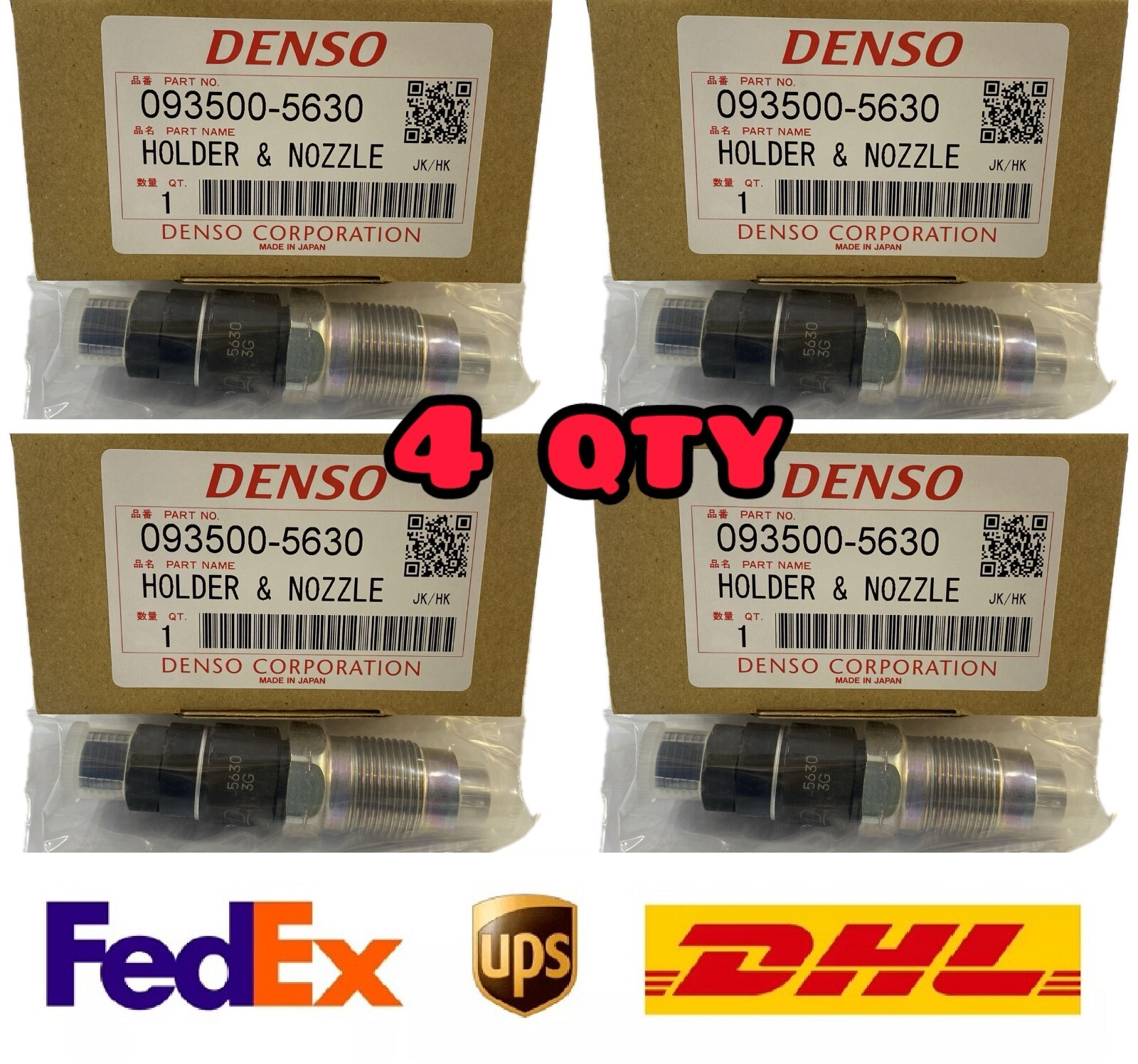 23600-69105 / 23600-69165 x4 GENUINE DENSO JAPAN FUEL INJECTORS & NOZZLE 1KZ-T