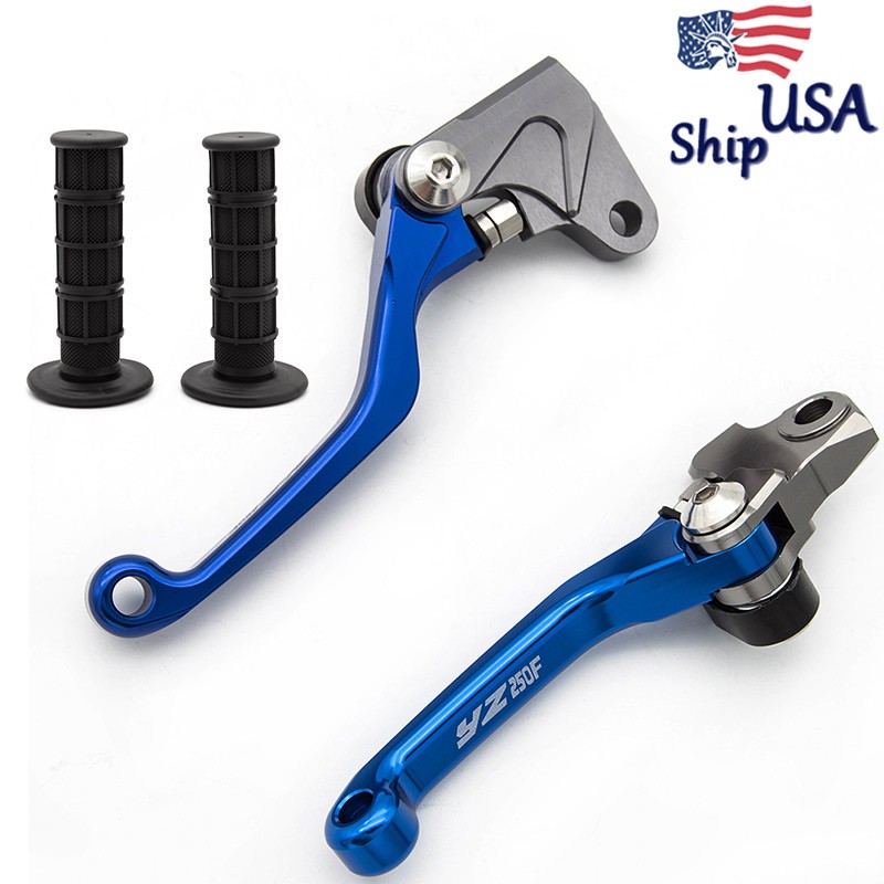 CNC Pivot Dirt Brake Clutch Levers YZ250F Logo&Grips Fit Yamaha YZ125/250 08-14