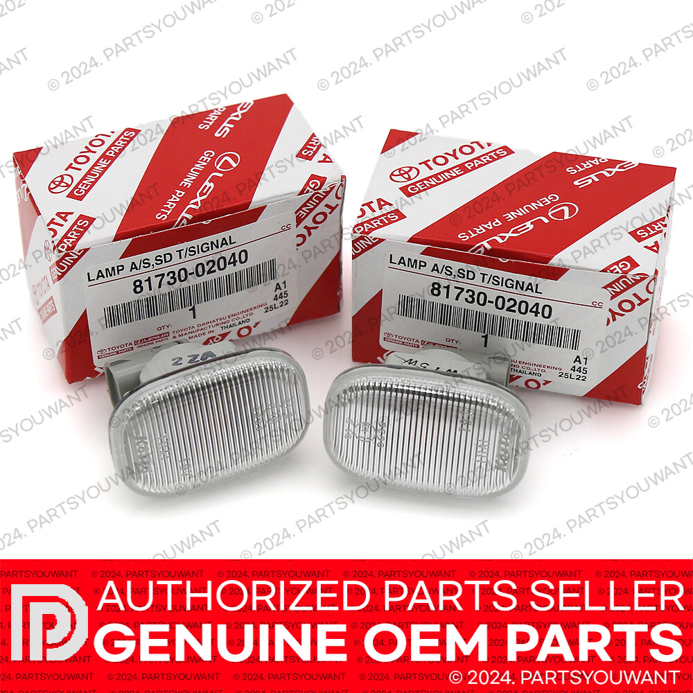 GENUINE Toyota OEM Left + Right NEW JDM Clear Side Markers Light 81730-02040 SET