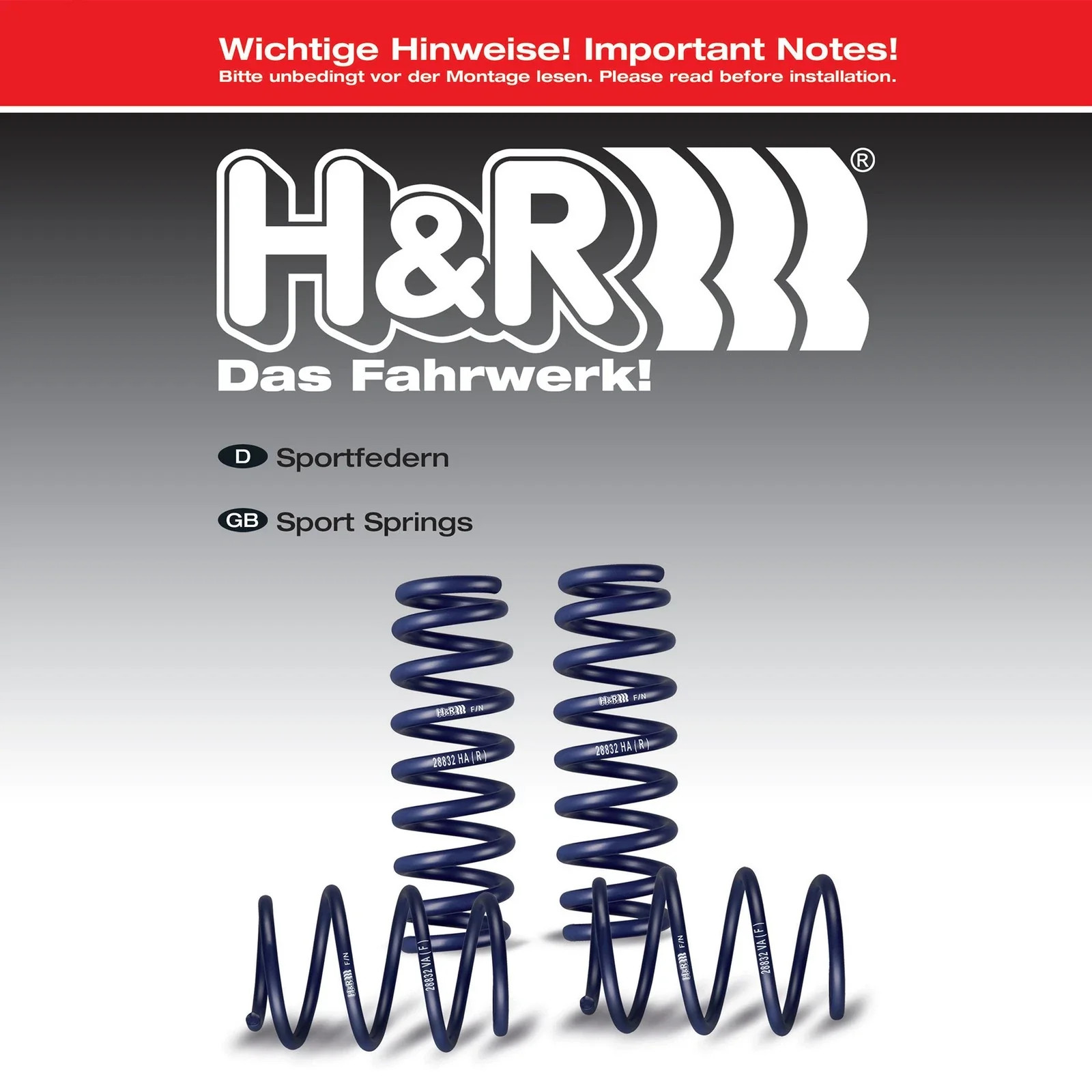 H&R 50762 Lowering Sport Front Rear Springs Kit for 17-26 XT5 XT6 / 19-26 Blazer