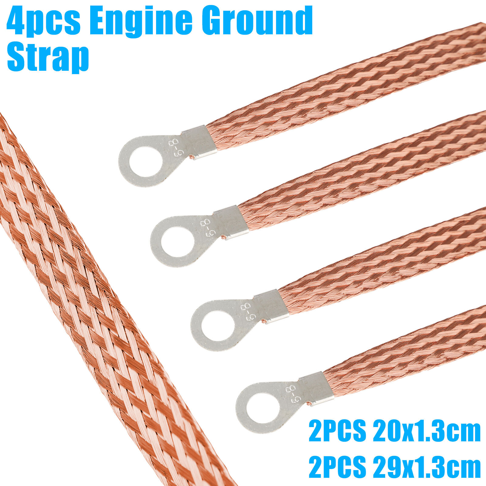 4x Engine Ground Strap Copper Cable Kit For Car Truck Firewall Engine Body Frame 4x Engine Ground Strap Copper Cable Kit For Car Truck Firewall Engine Body Frame