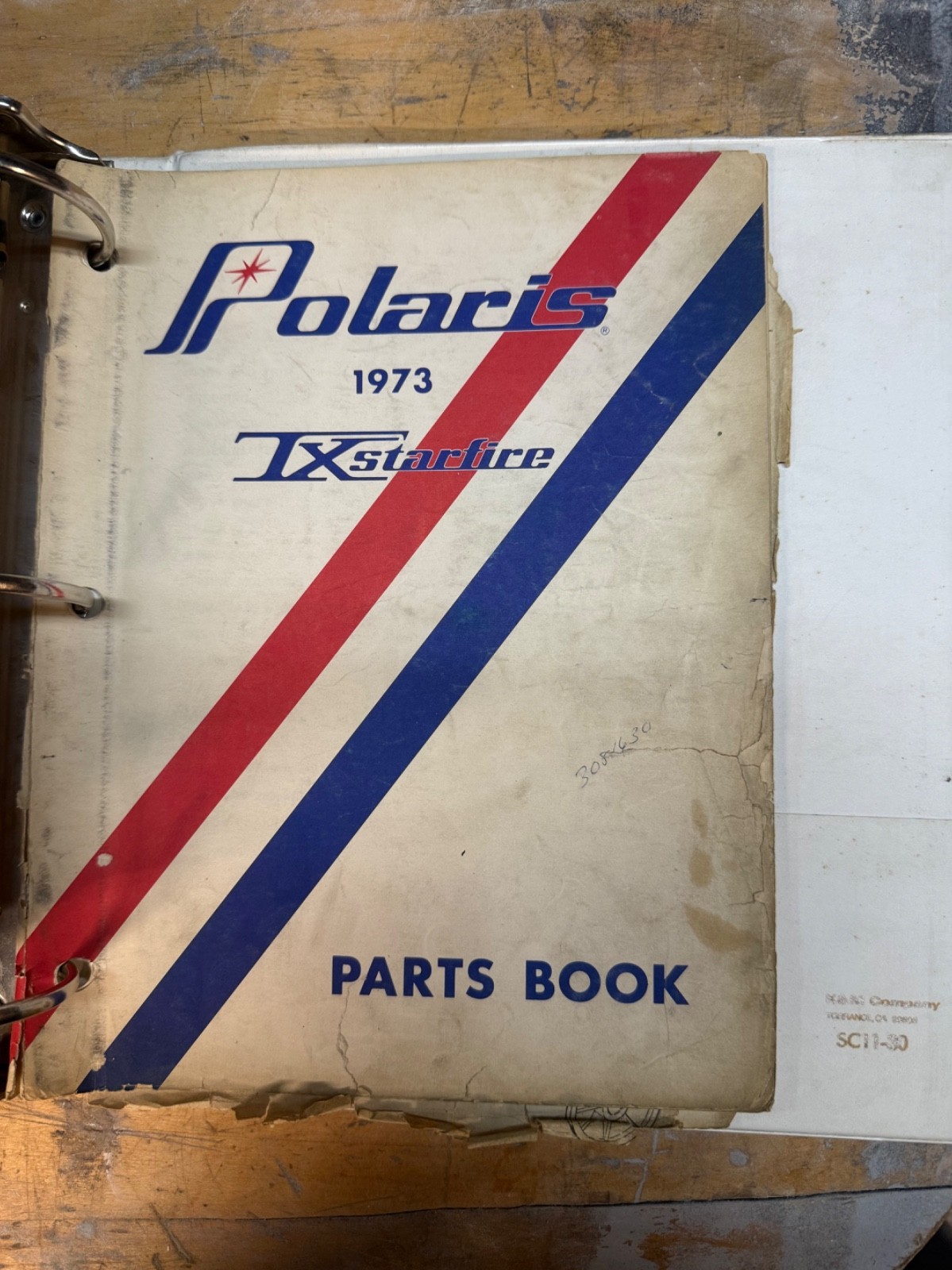 Vintage 1973-1976 Polaris Snowmobile Parts Binder Race TX Starfire