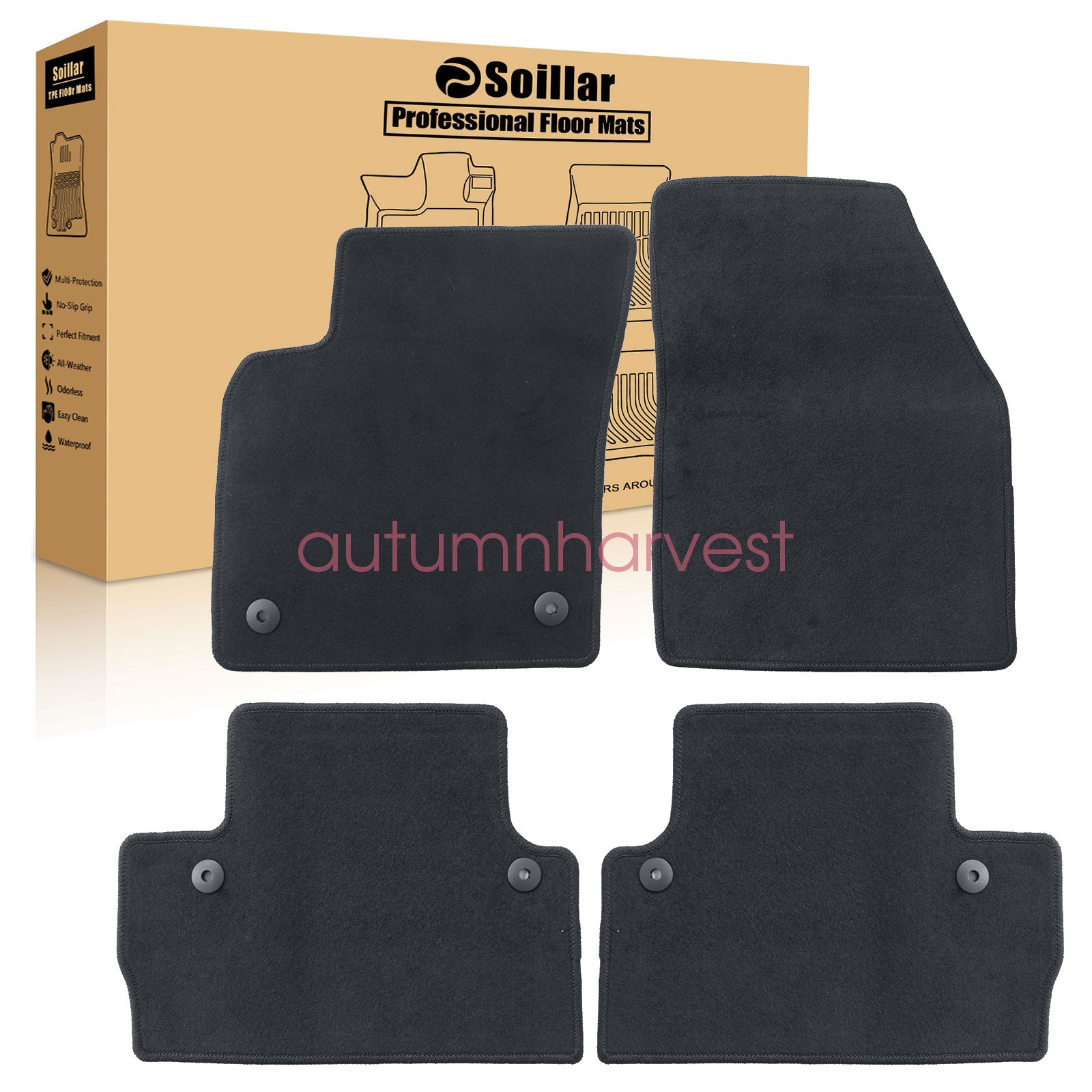 Fits Volvo C30 2007-2013 Front & Rear Floor Mats Carpet Velour All Weather New