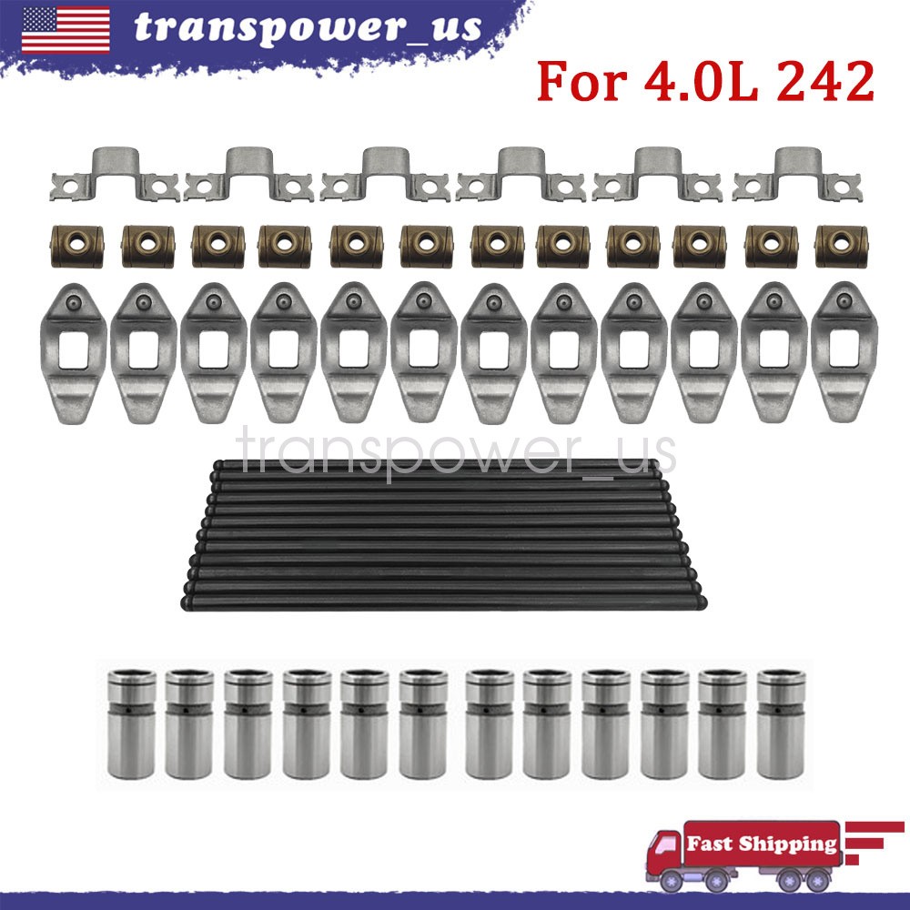 Pushrods Rocker Arms Lifters Kit Fit For 1987-2006 Jeep Wrangler Cherokee 4.0L