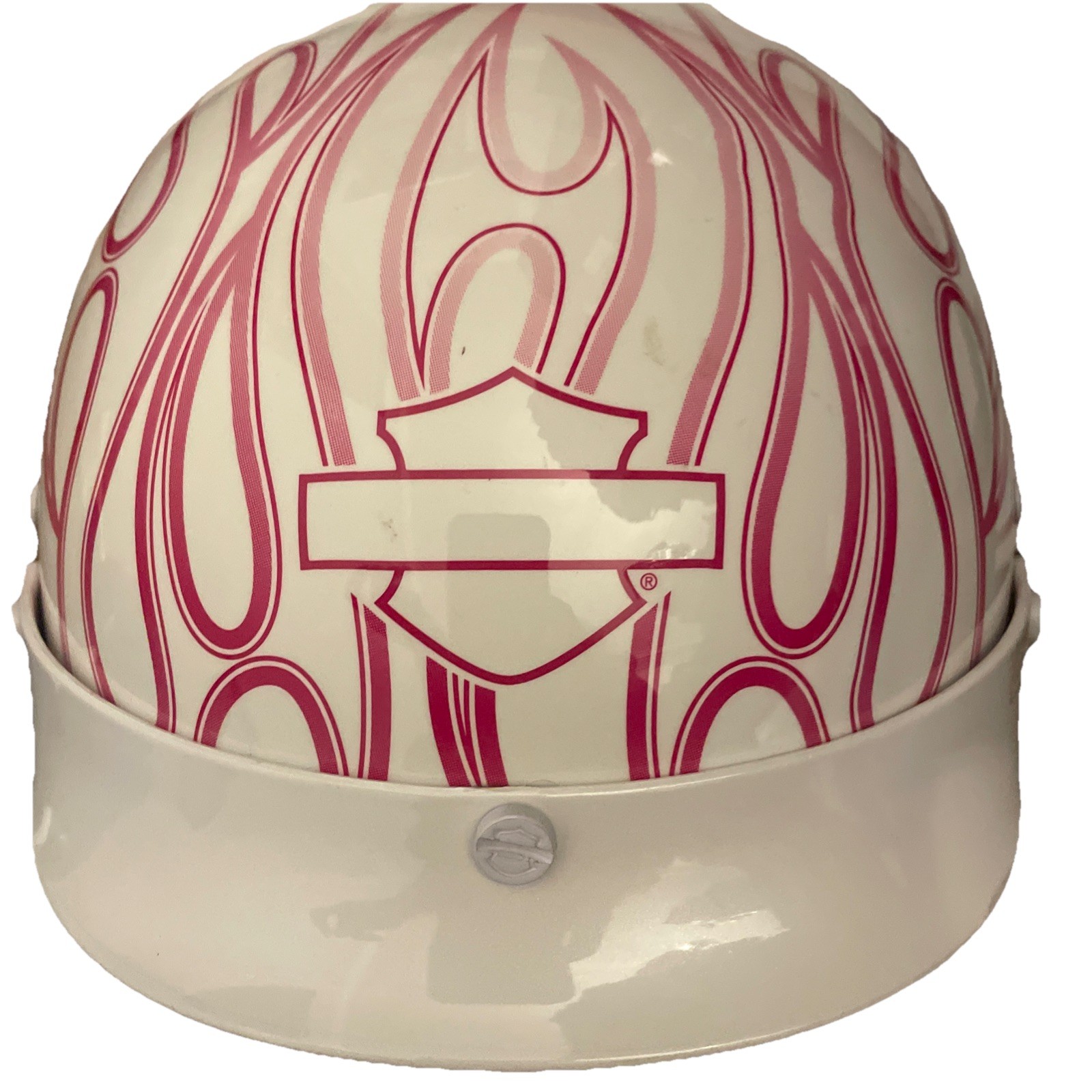 Harley Davidson Pink Lady White Flames Safety Helmet Size xs 53-54 womens Harley Davidson Pink Lady White Flames Safety Helmet Size xs 53-54 womens
