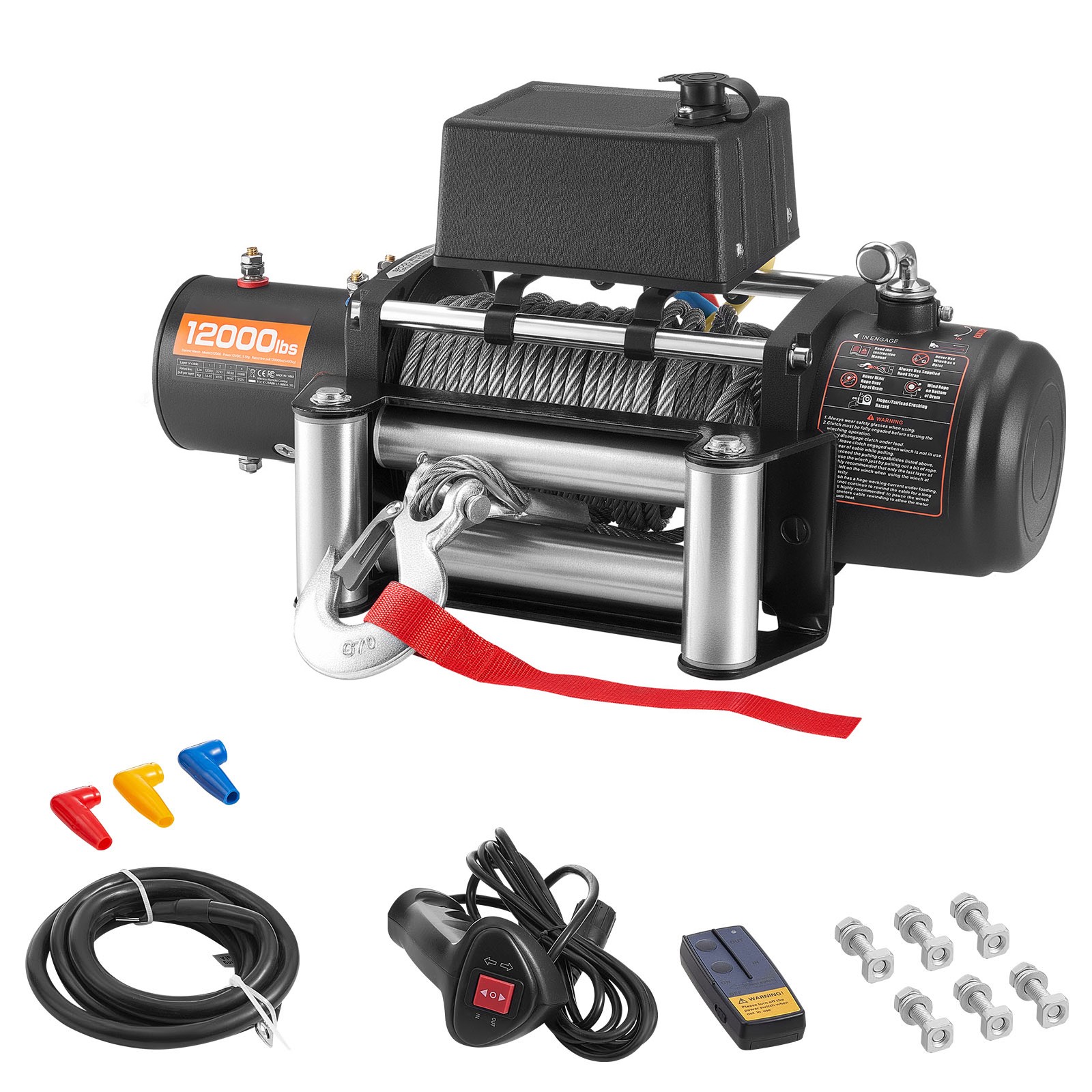 Uimoso 12V Electric Winch 12000 lbs with 85 ft Steel Cable and Waterproof Design Uimoso 12V Electric Winch 12000 lbs with 85 ft Steel Cable and Waterproof Design