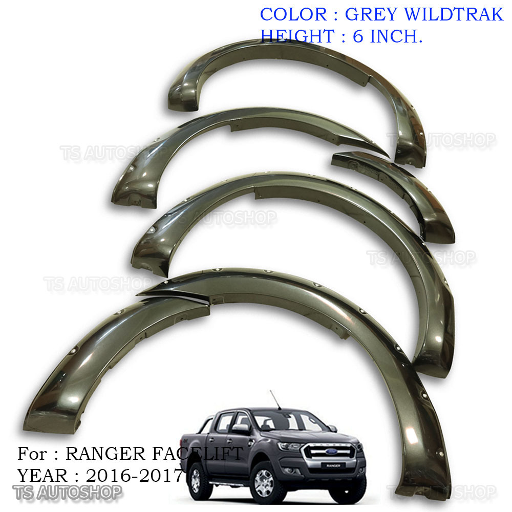 Fits Ford 4Dr Ranger Facelift Mk2 2016 17 6inch Grey Fender Flares Off Road Nuts