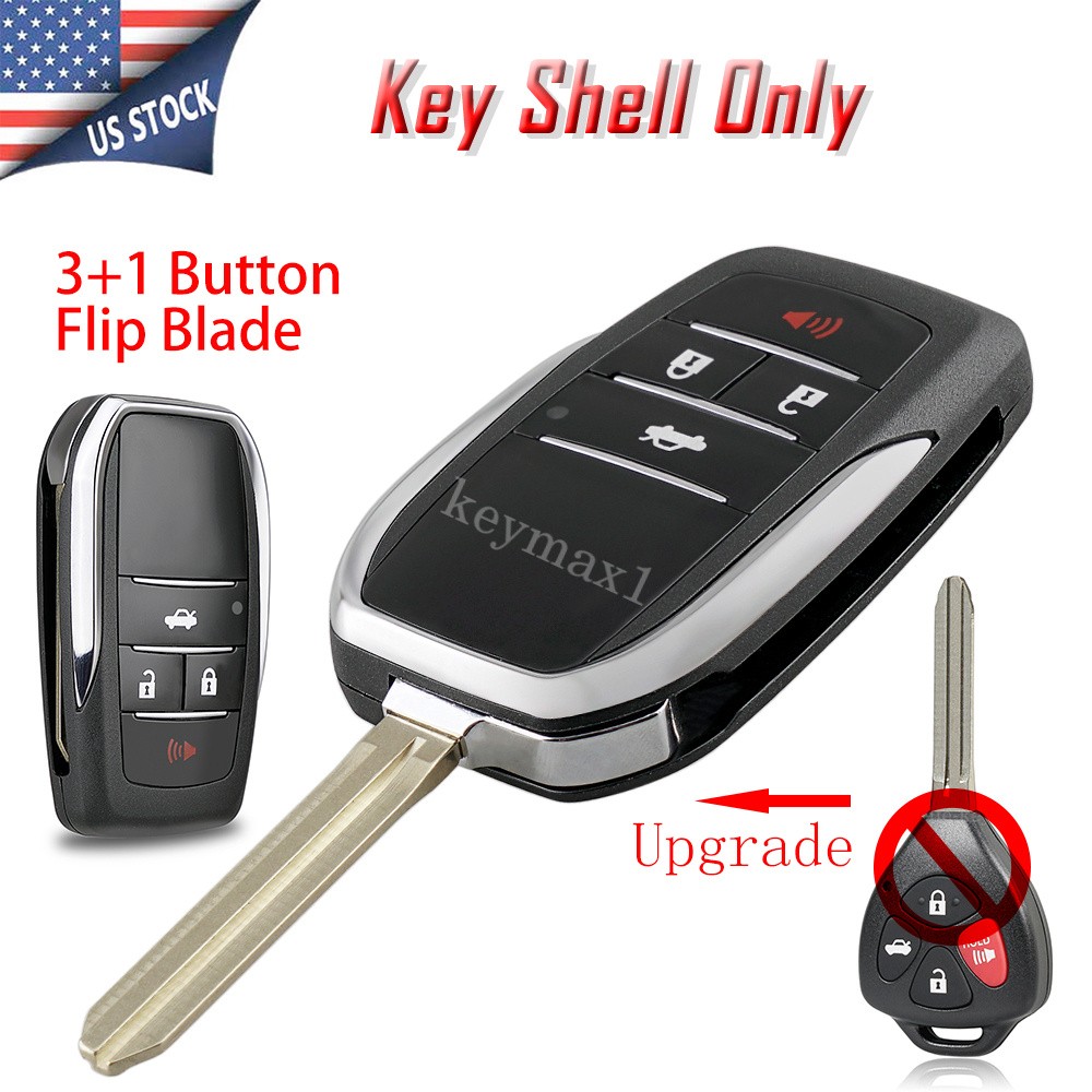 Upgrade 4B Flip Key Fob Shell For Toyota Corolla Camry 2007 2008 2009 2010 2011