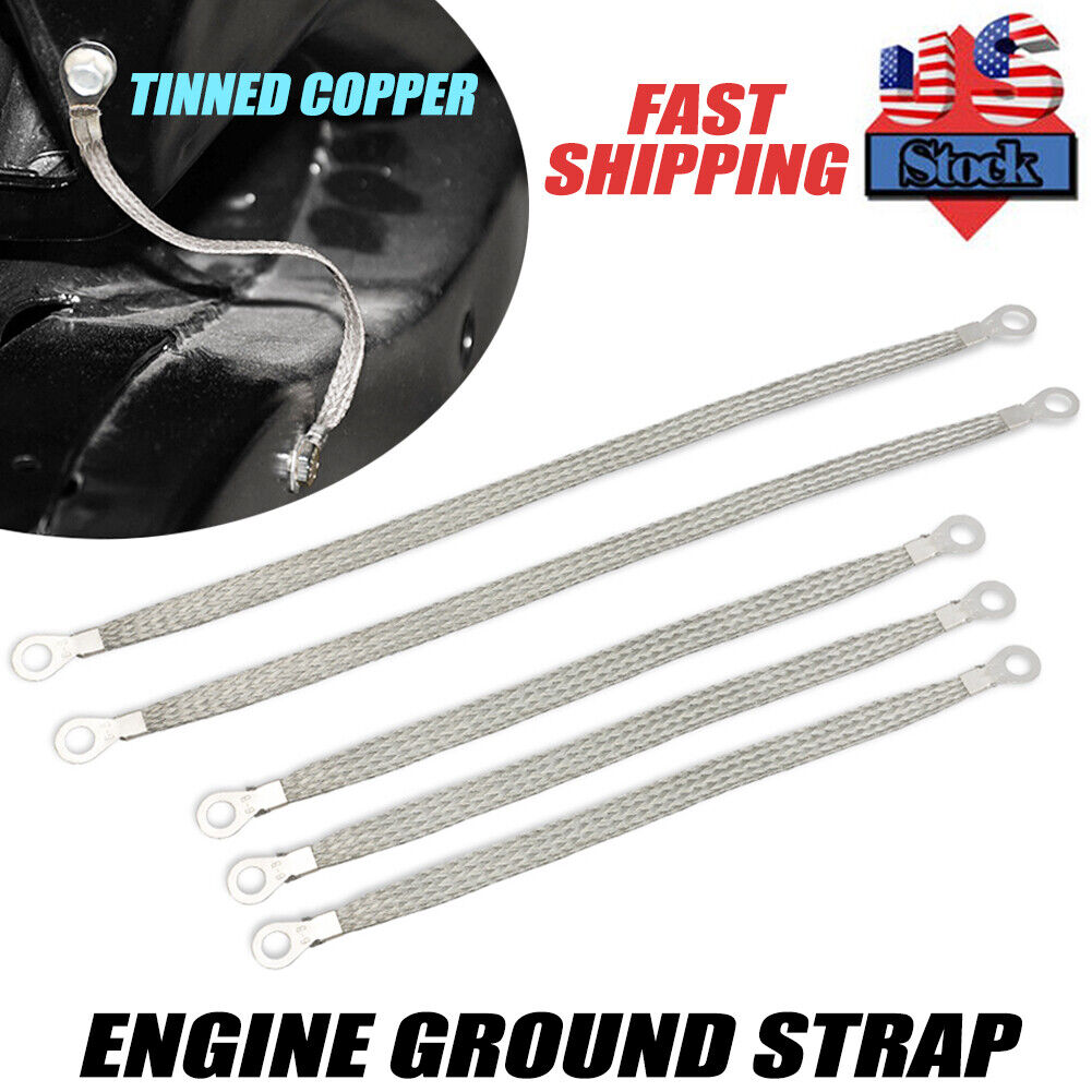 5Pc Universal Tinned Copper Engine Ground Strap Truck/Car Set 3-10