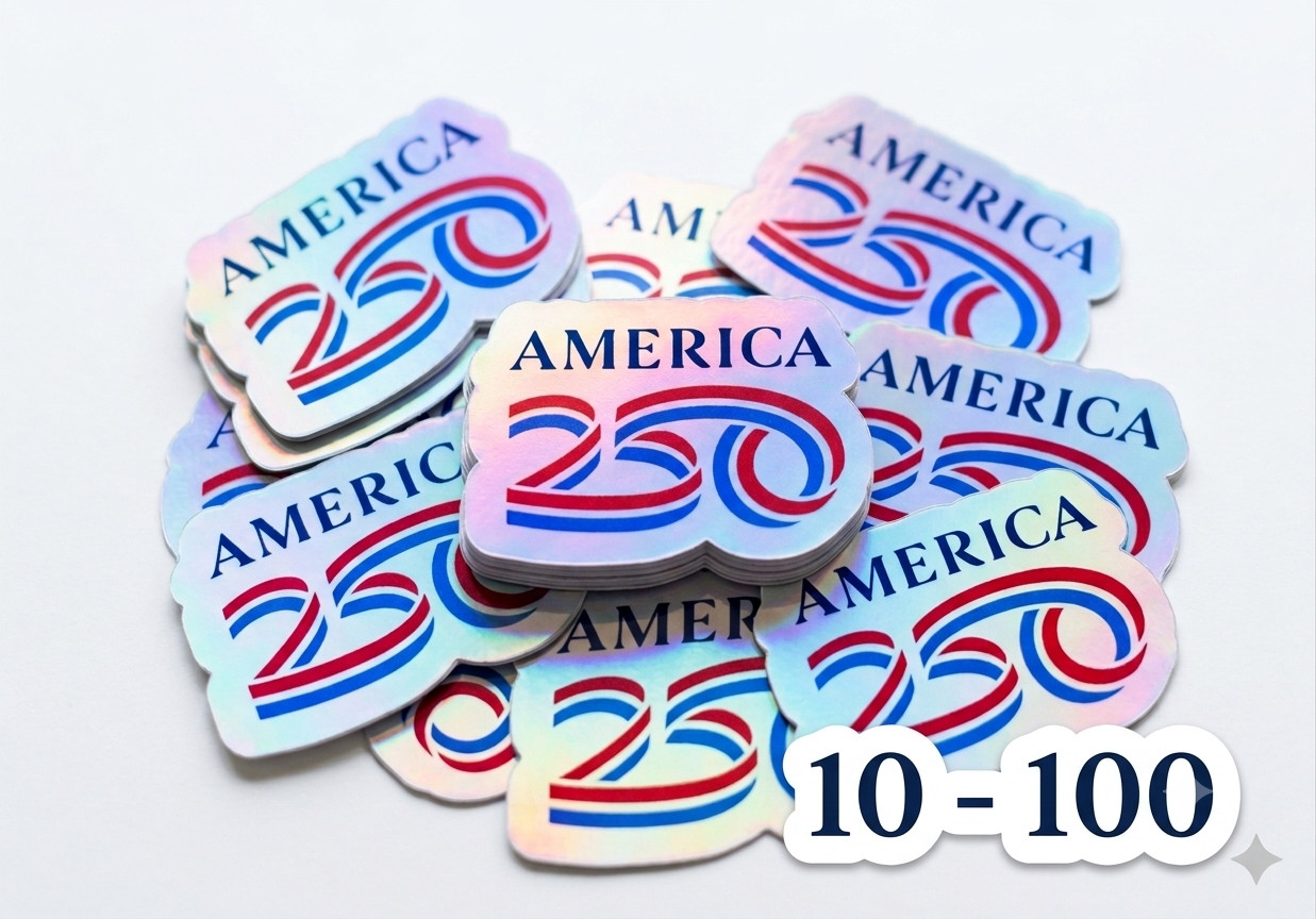 America's 250th Anniversary 1776 - 2026 Stickers Waterproof Holographic Decals