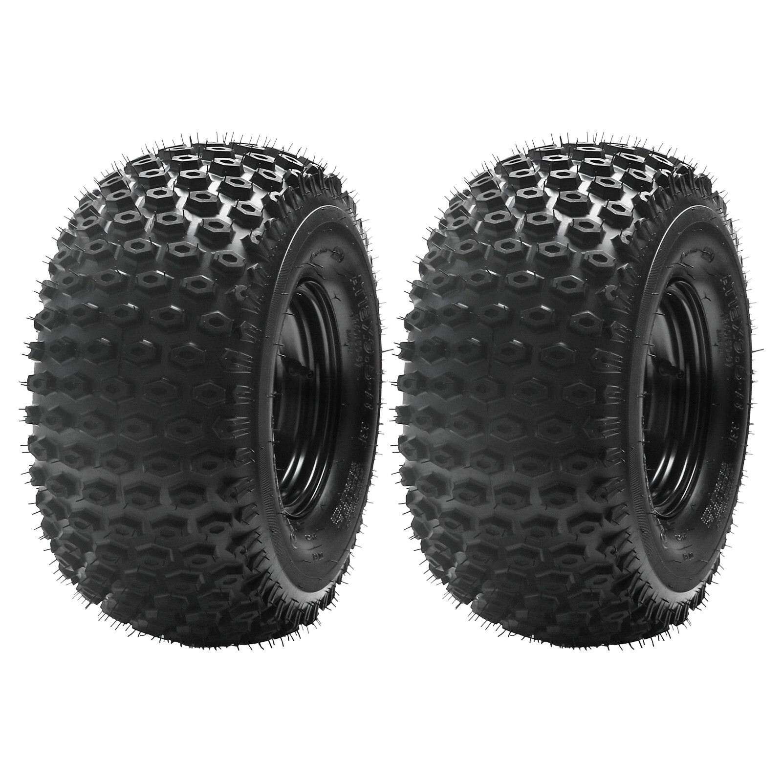 Two 18x9.5-8 18x9.5x8 18x9.50-8 ATV Quad Mower Go Kart Tire Wheel Rim 4x 110mm
