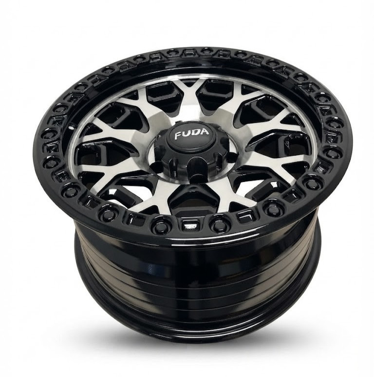 4PCS 17 X 9 Inch Black Machined Face Wheel Rim PCD 5X127 ET -15mm Offset CB 73.1