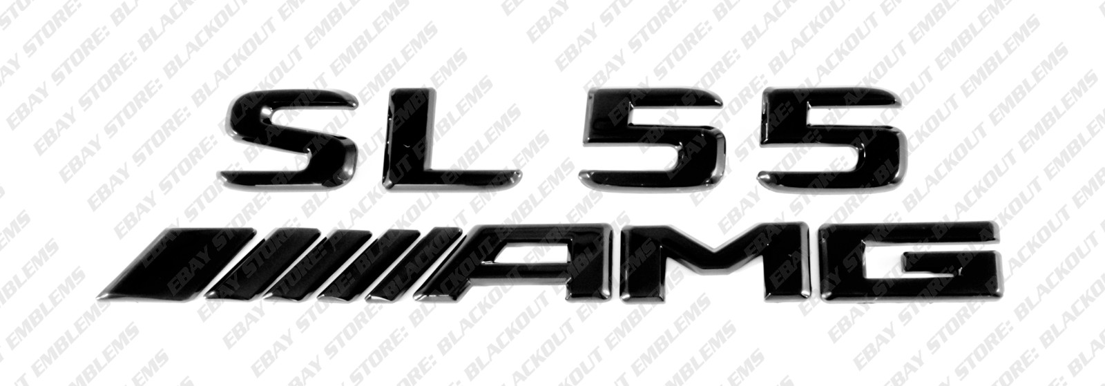New Gloss Black Emblems Logos Letters for Mercedes-Benz SL55 V8 Biturbo AMG R232