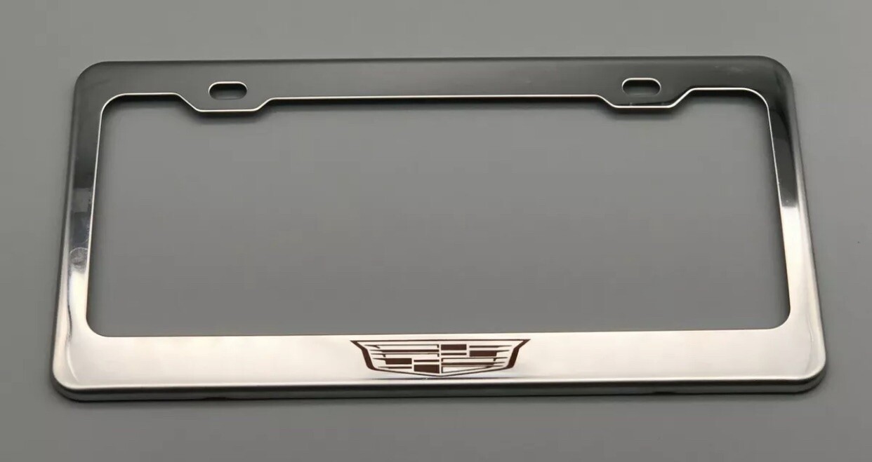 Cadillac Logo License Plate Frame Stainless Steel with Laser Engraved 