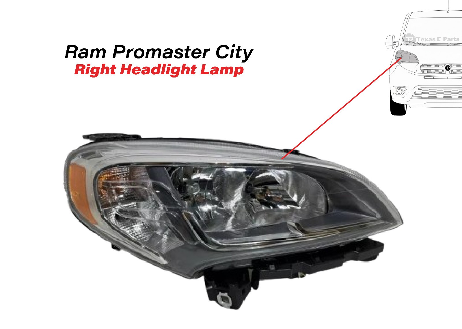 New Fits 2015 2022 Ram Promaster City Headlight Lamp Front Right Local Pickup