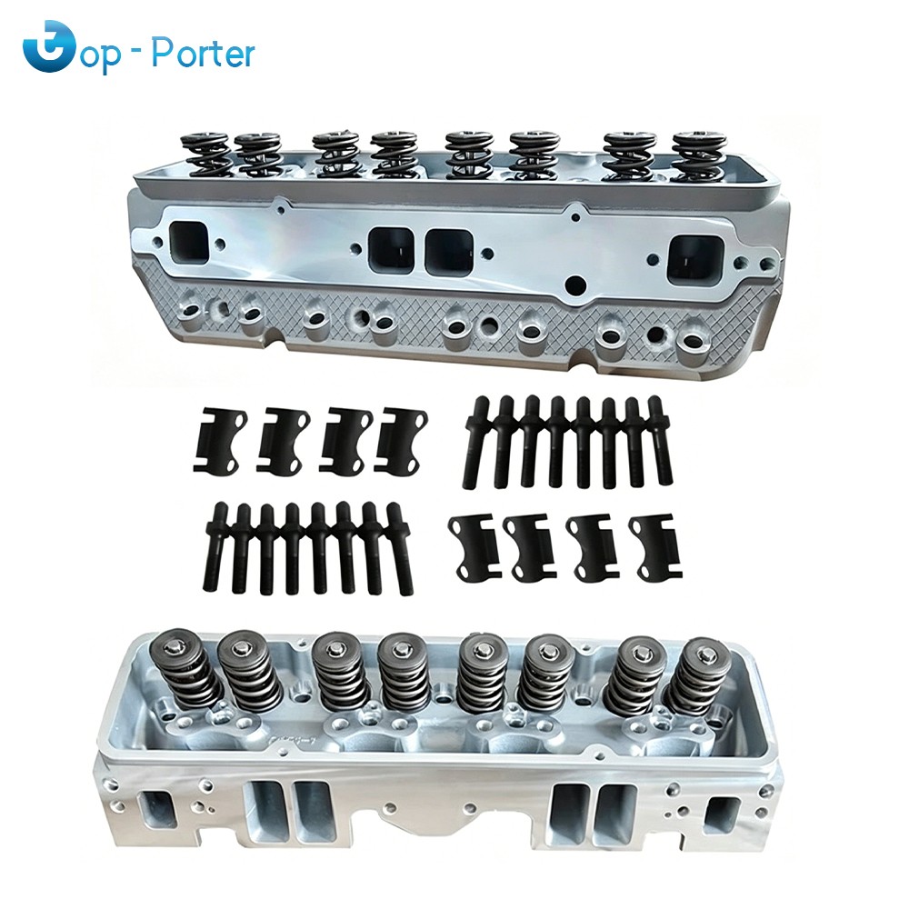 2x Complete Aluminum Cylinder Heads For SBC Chevy 350 190cc 64cc 2.02/1.60 Angle