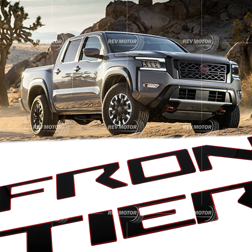 3D Raised Acrylic Tailgate Emblem Letters For 2022-2026 Frontier Gloss Black