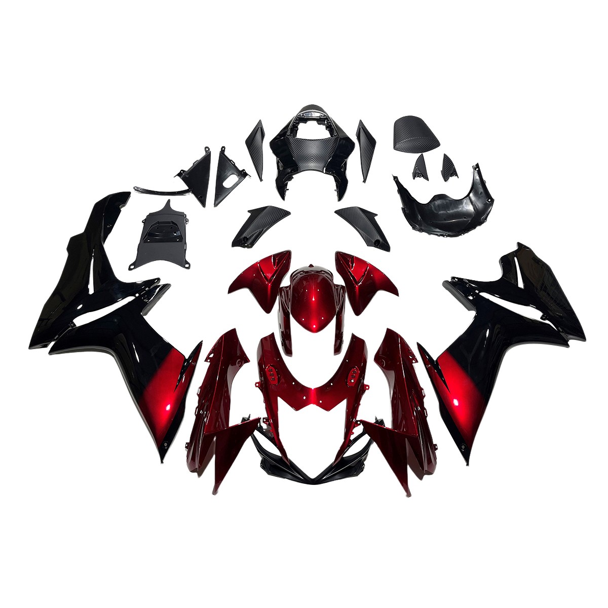 Candy Red Black Fairing for Suzuki GSXR600 GSXR750 K11 2011 - 2023 Body Frame