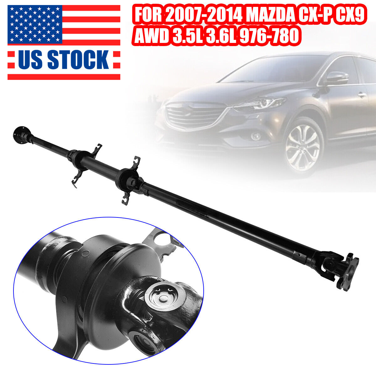 Rear Driveshaft Prop Shaft Assembly For 07-14 Mazda CX-9 Touring AWD 3.5L 3.7L