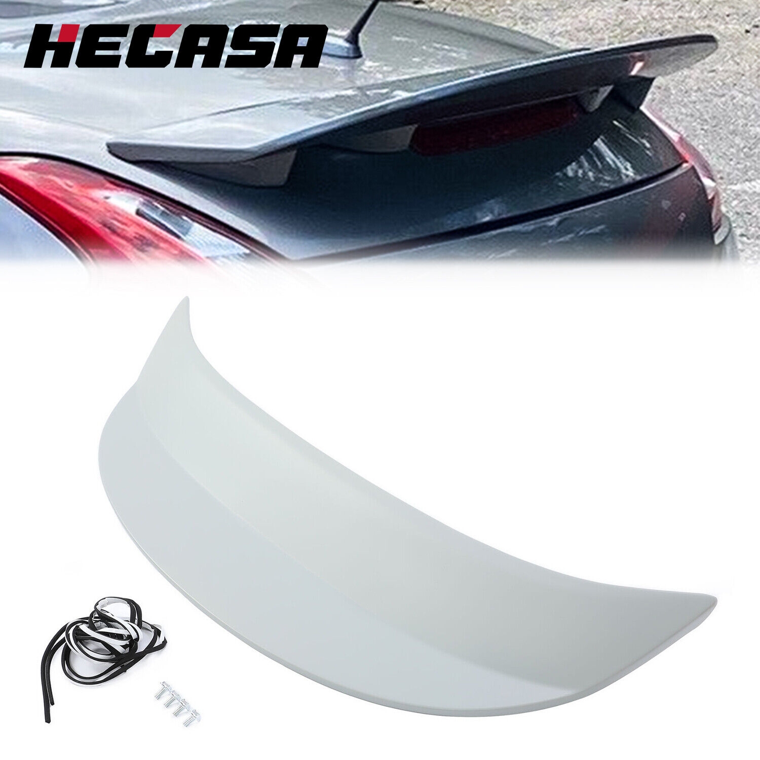 For Nissan 370Z Coupe 2009-2018 Primer Gray Rear Trunk Spoiler Wing