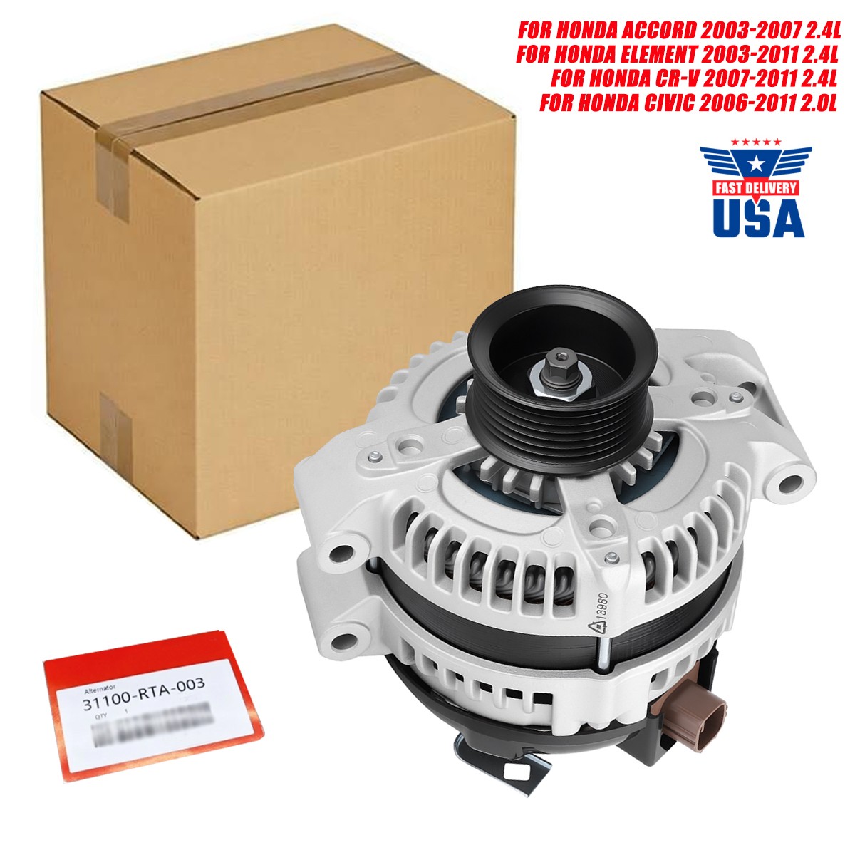 Genuine Alternator For Honda Accord 2003-2007 Element 2003-2011 2.4L 13980