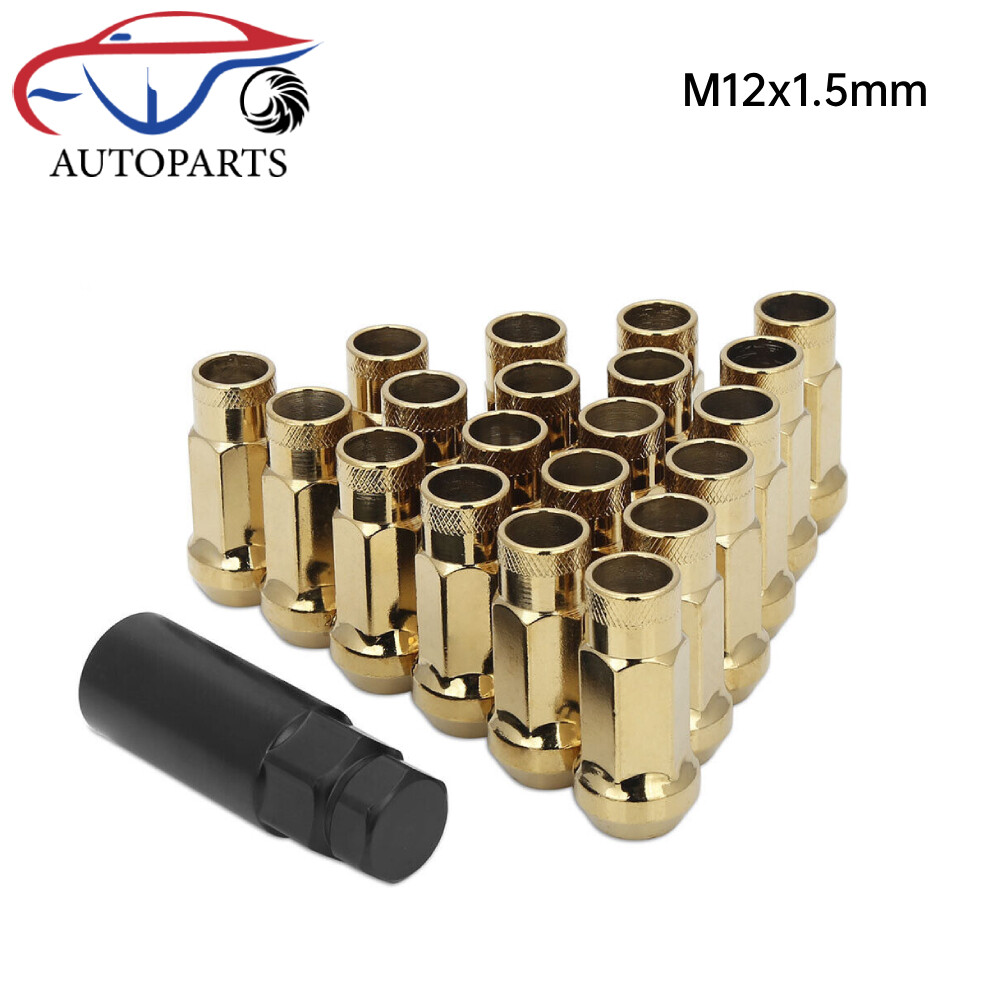 20PCS M12x1.5mm Extended Steel Tuner Open Ended wheel Lug Nuts For Honda Toyota
